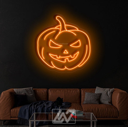 Halloween Pumpkin - LED Neon Sign, Spooky Halloween Led Decor, Scary Halloween, Halloween Light Decor, Custom Neon Sign