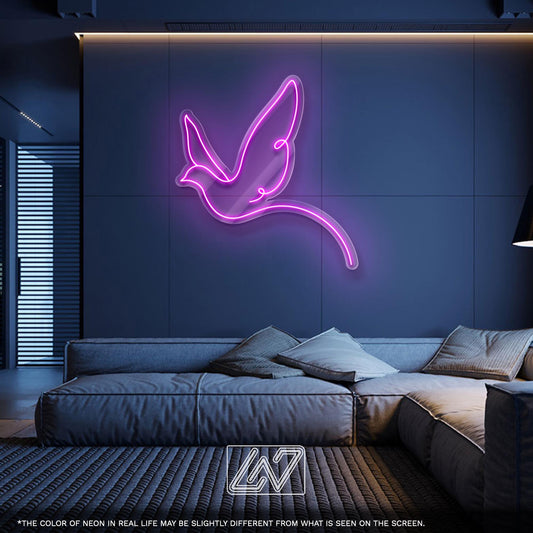Bird LED Neon Sign – Minimalist Light Up Wall Art for Nature Lovers, Nursery or Home Decor, Cute Gift for Birdwatchers and Animal Fans