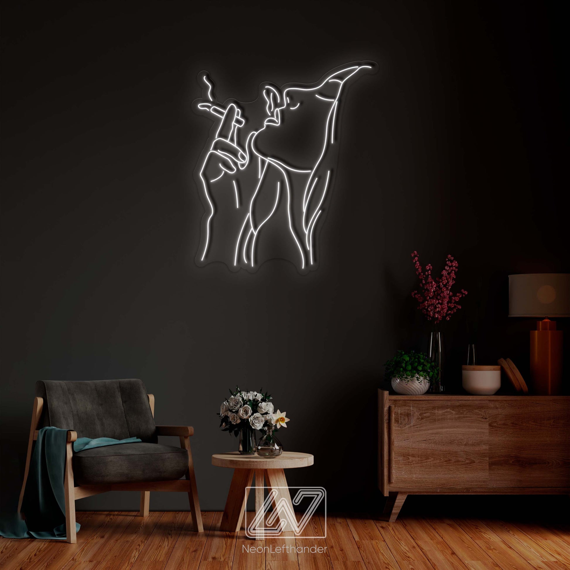 Smoking Girl - LED Neon Sign, Custom Sexy Woman, Smoking Girl Led Signs, Smoking Girl Neon Signs, Woman With a Cigarette