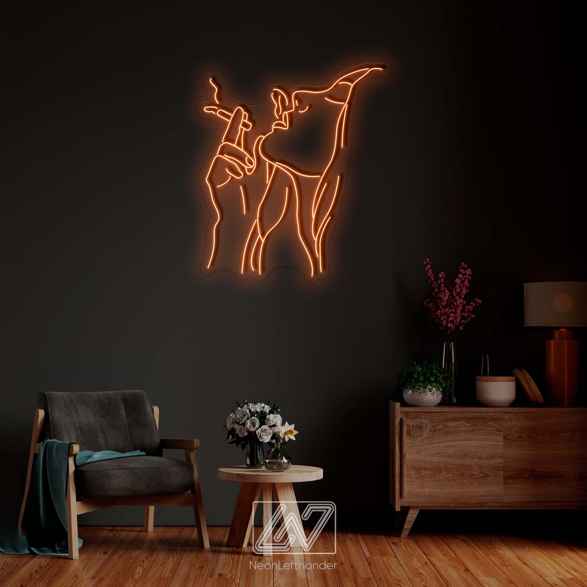 Smoking Girl - LED Neon Sign, Custom Sexy Woman, Smoking Girl Led Signs, Smoking Girl Neon Signs, Woman With a Cigarette