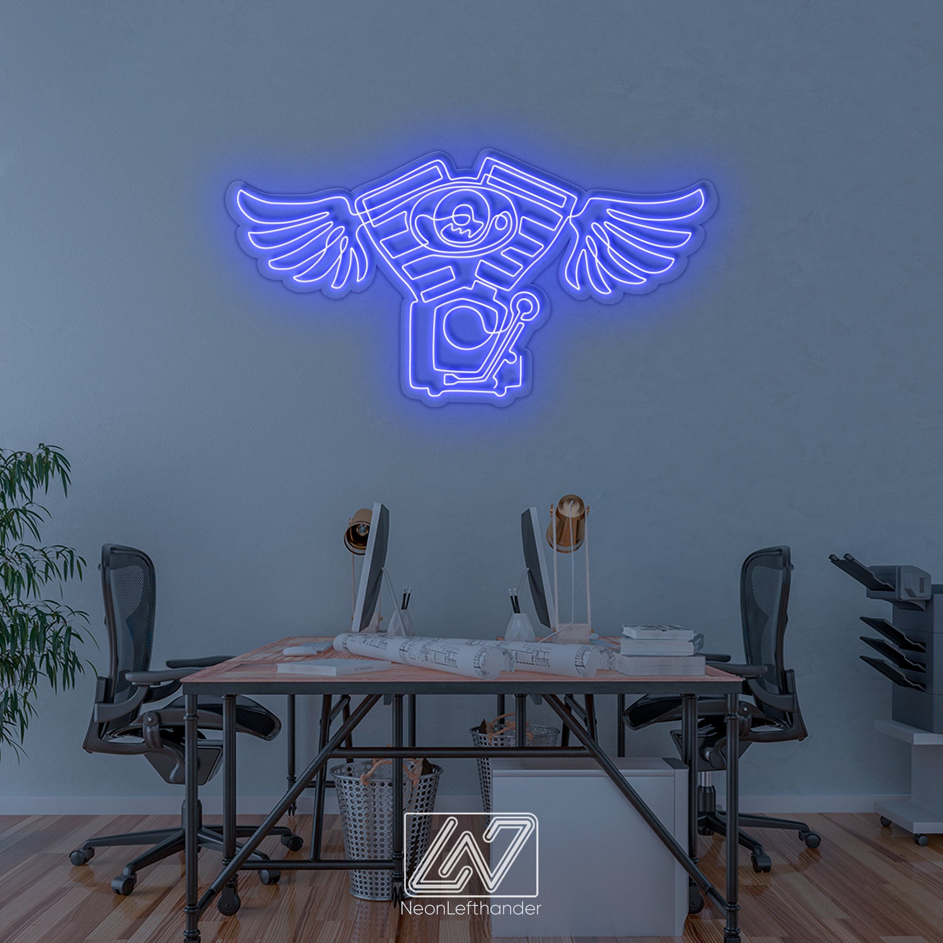 Motorcycle Engine - LED Neon Sign, Motorbike LED Light, Motorsport Neon Light, Garage Wall Decor