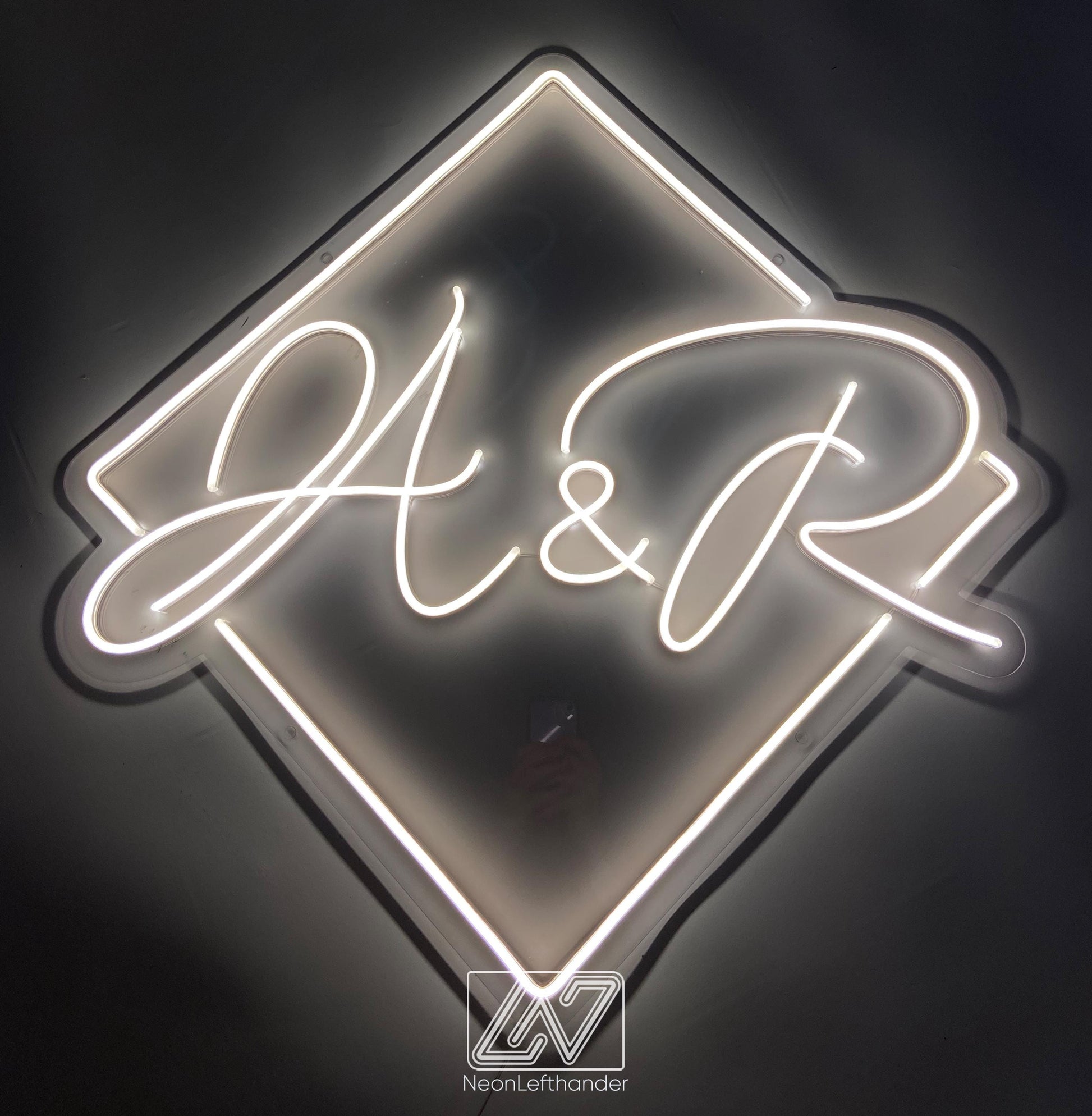 Custom Rhombus Initials Neon Sign