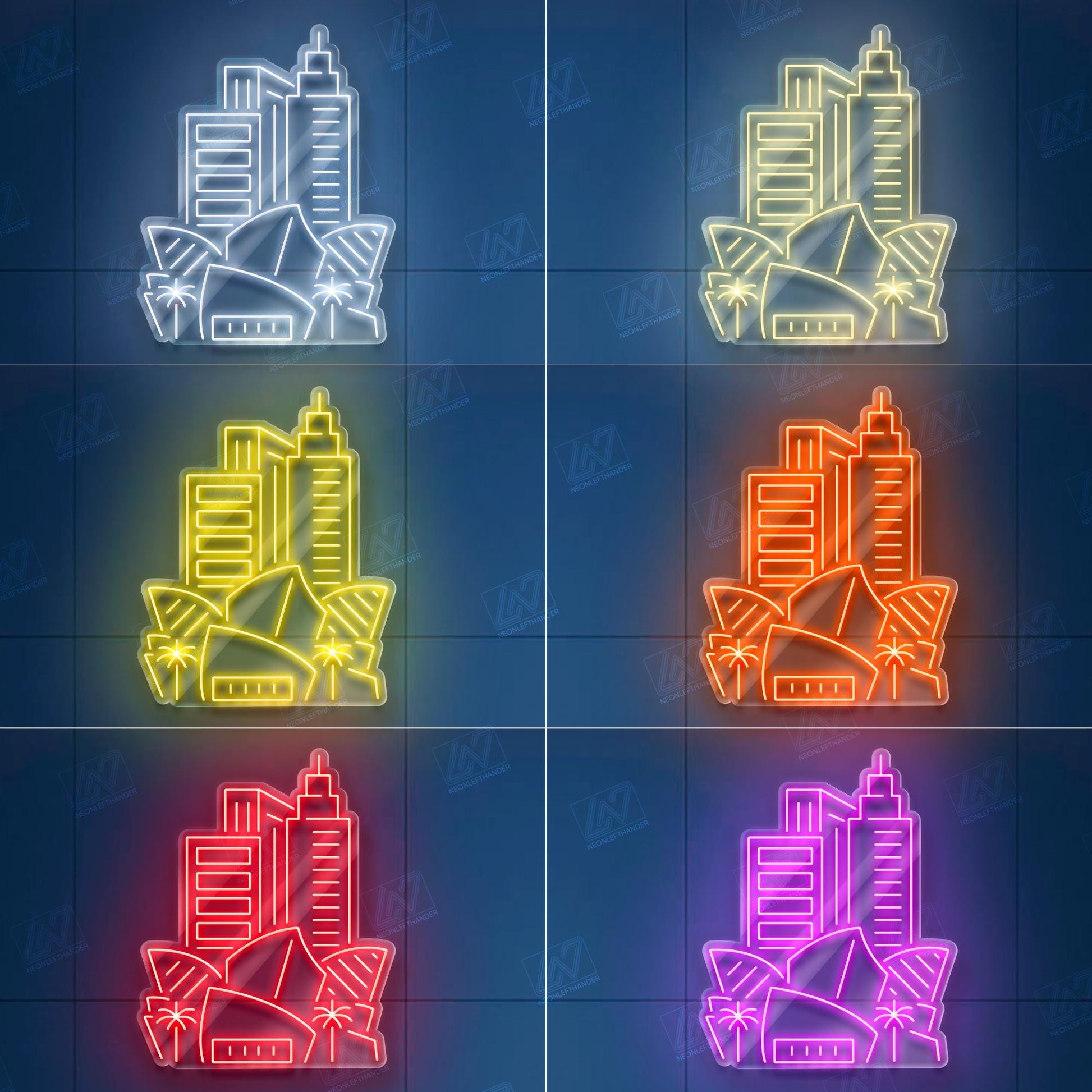 Skyscrapers of the City Neon Sign, Urban Skyline LED Wall Art, Modern Cityscape Light, Futuristic Downtown Decor, Aesthetic Night City Neon