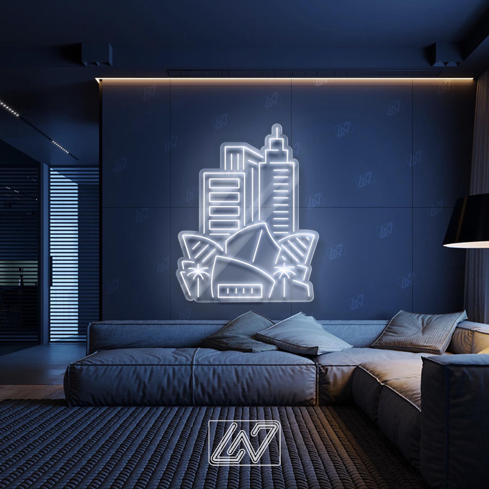 Skyscrapers of the City Neon Sign, Urban Skyline LED Wall Art, Modern Cityscape Light, Futuristic Downtown Decor, Aesthetic Night City Neon
