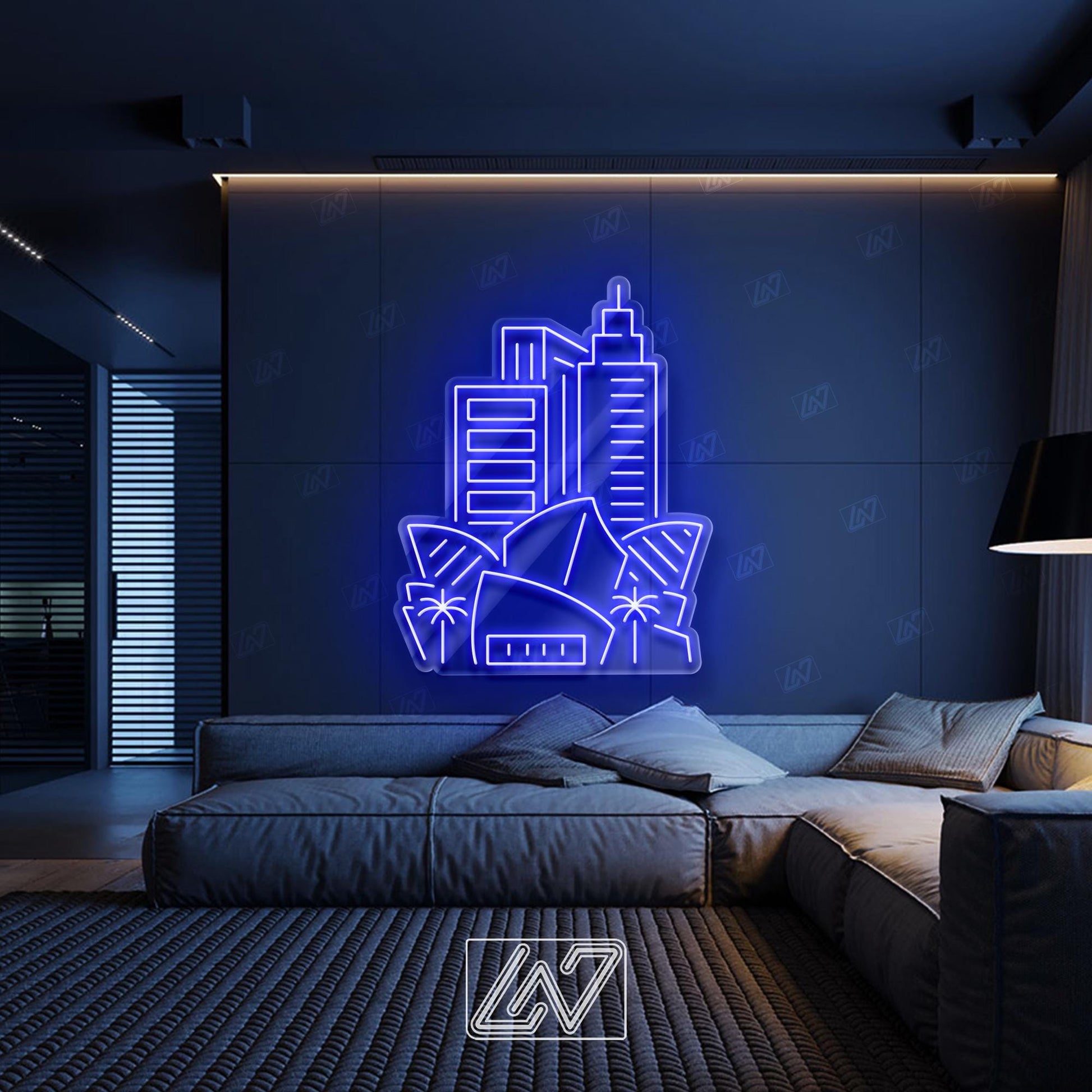 Skyscrapers of the City Neon Sign, Urban Skyline LED Wall Art, Modern Cityscape Light, Futuristic Downtown Decor, Aesthetic Night City Neon
