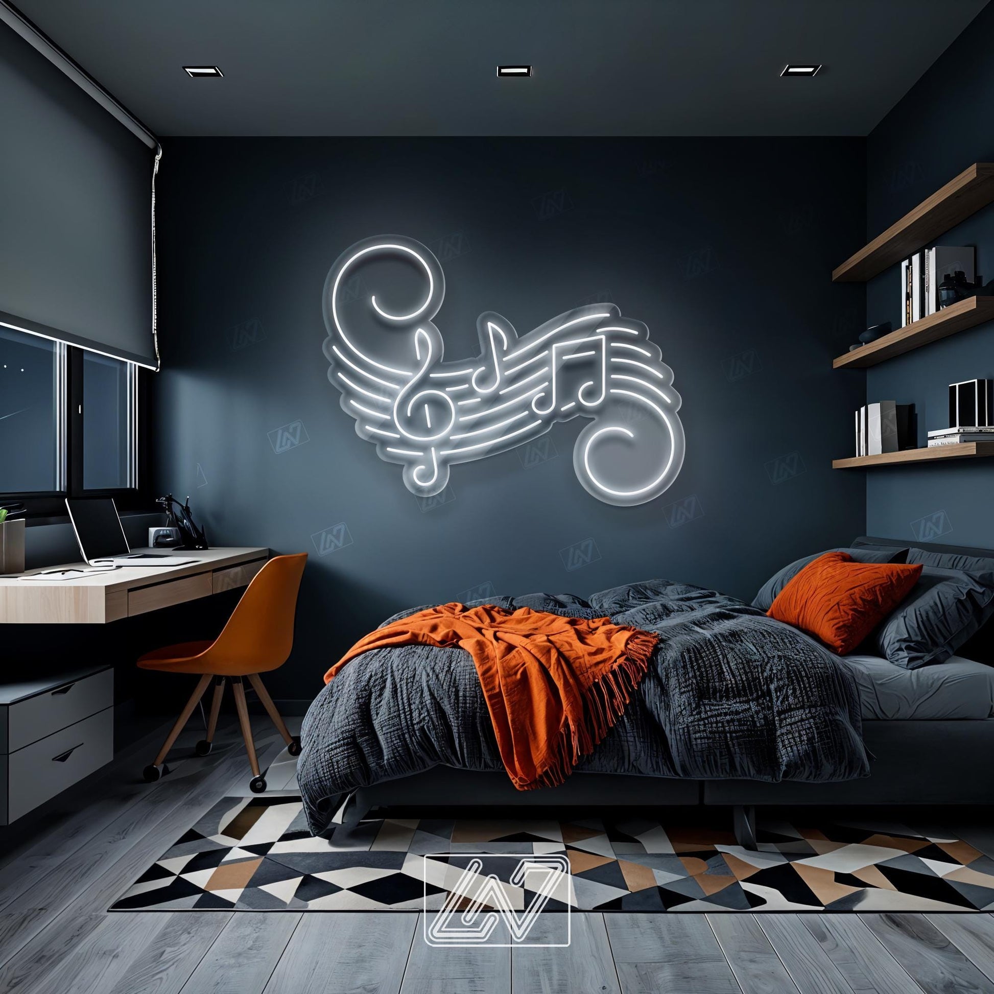 Neon Music Wall Sign LED Light, Colorful Musical Notes Decor, Treble Clef LED Sign, Rainbow LGBTQ Music Room Decor, Pride Music Wall Art