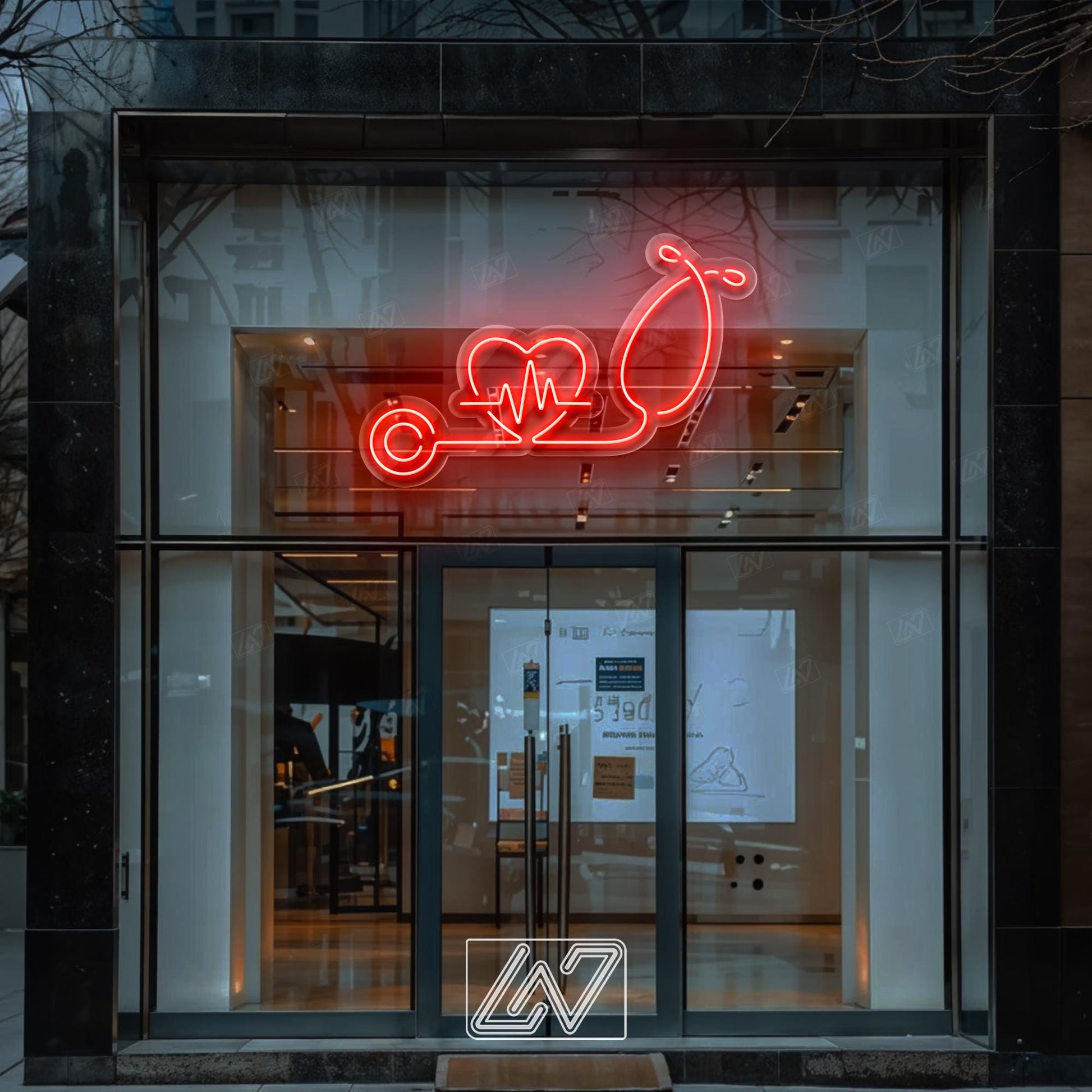 Stethoscope Heartbeat Neon Sign, LED Medical Wall Art for Nurse Doctor Office, Healthcare Clinic Decor, Heart and Pulse Neon Light