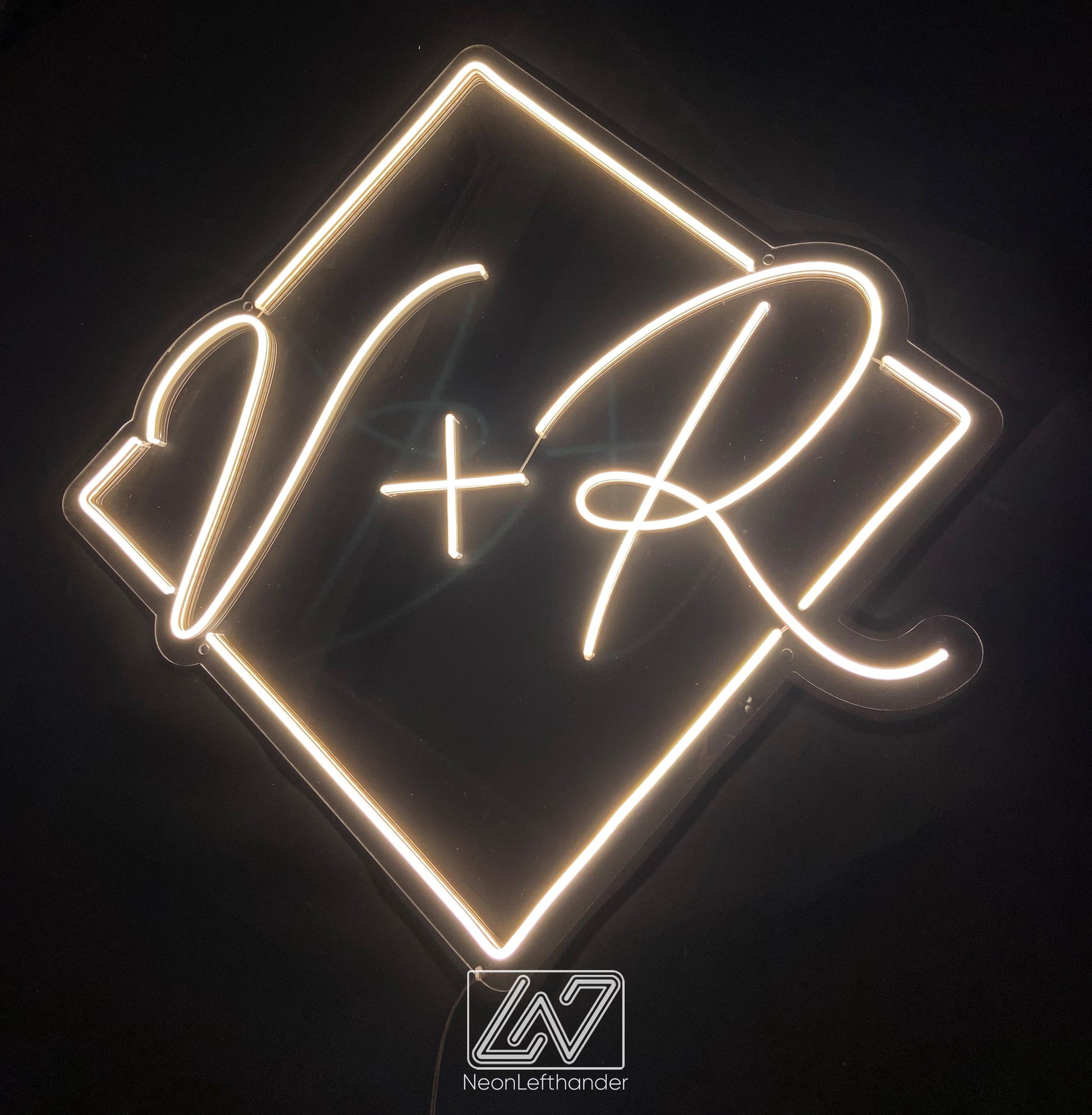 Custom Rhombus Initials Neon Sign, Wedding Neon Sign, Wedding Decor, Custom Neon Sign, Wedding Ceremony, Circle Neon Sign, Bar Led Neon Sign