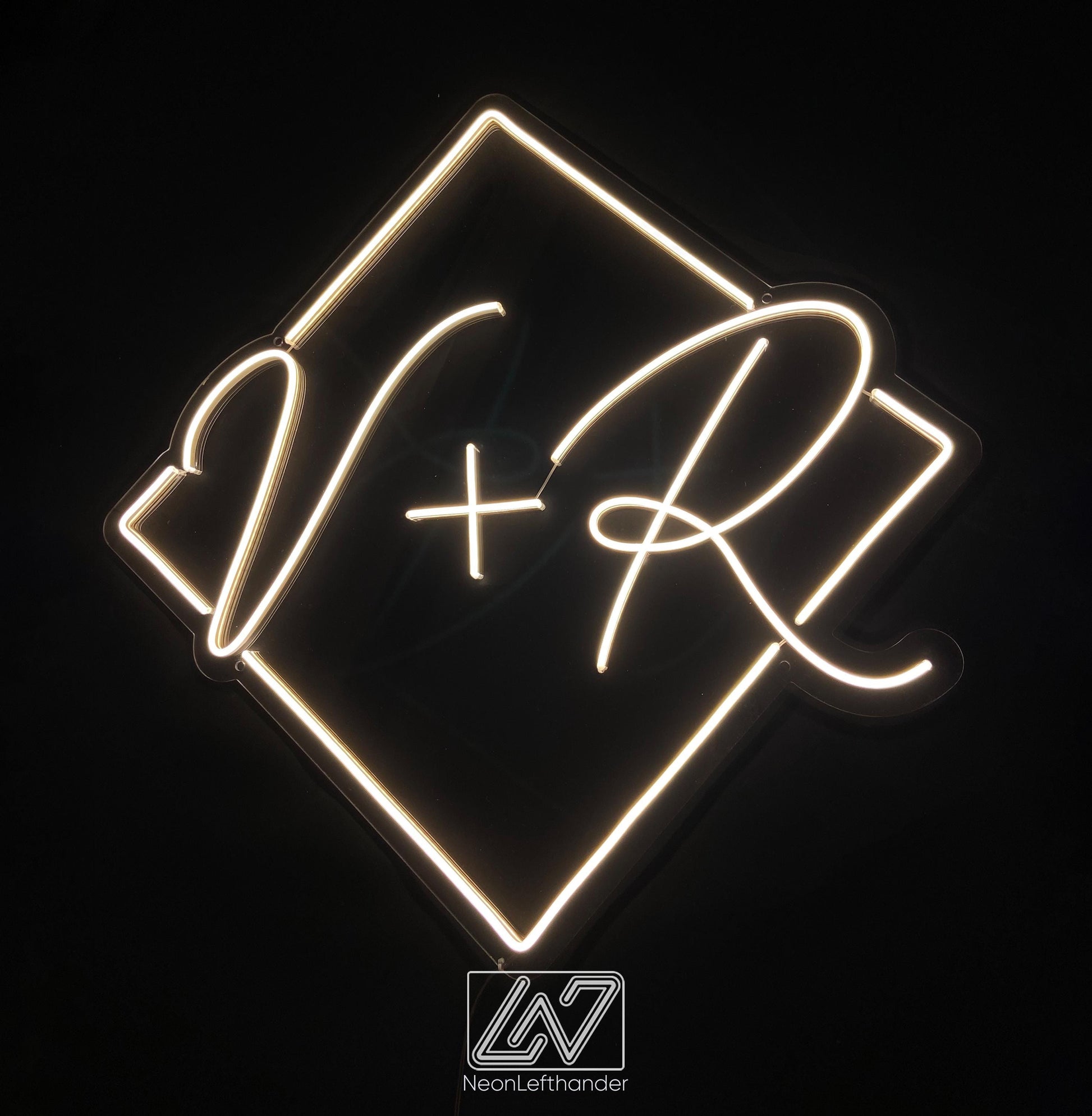 Custom Rhombus Initials Neon Sign, Wedding Neon Sign, Wedding Decor, Custom Neon Sign, Wedding Ceremony, Circle Neon Sign, Bar Led Neon Sign