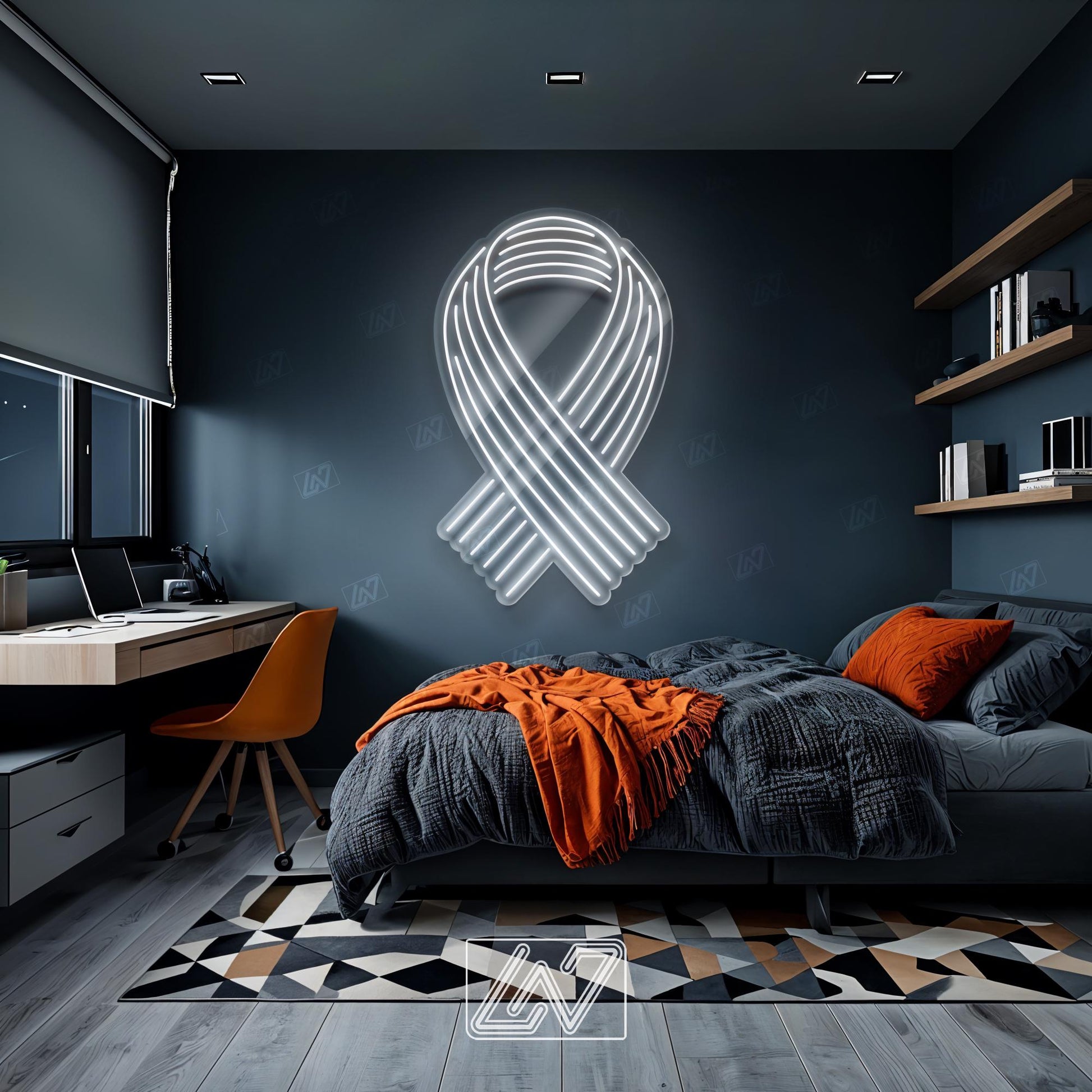 Rainbow Ribbon Neon Sign, LGBTQ Pride LED Light, Colorful Awareness Ribbon Wall Decor, Equality Symbol Neon Art, Pride Room Aesthetic