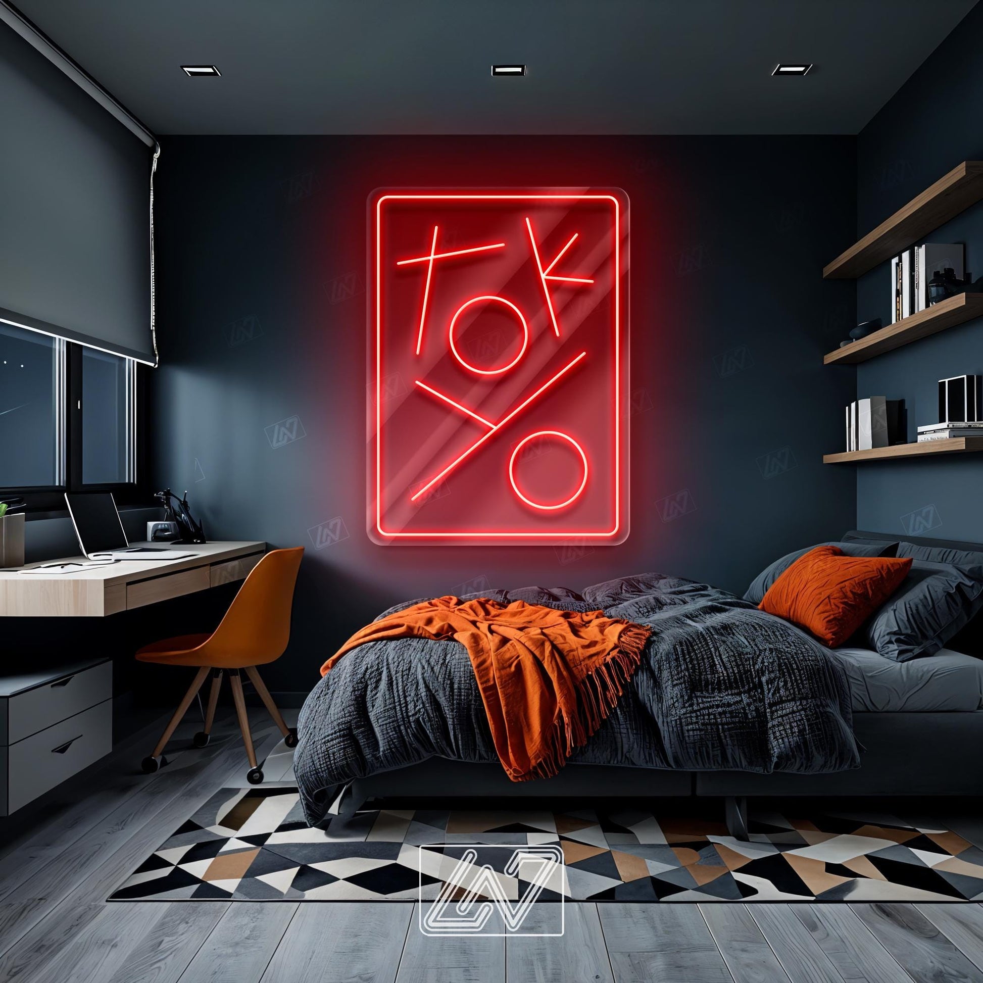 Tokyo Neon Sign Modern LED Wall Art, Minimalist Japan City Decor, Red Urban Vibes Light for Bedroom, Studio or Travel-Themed Room