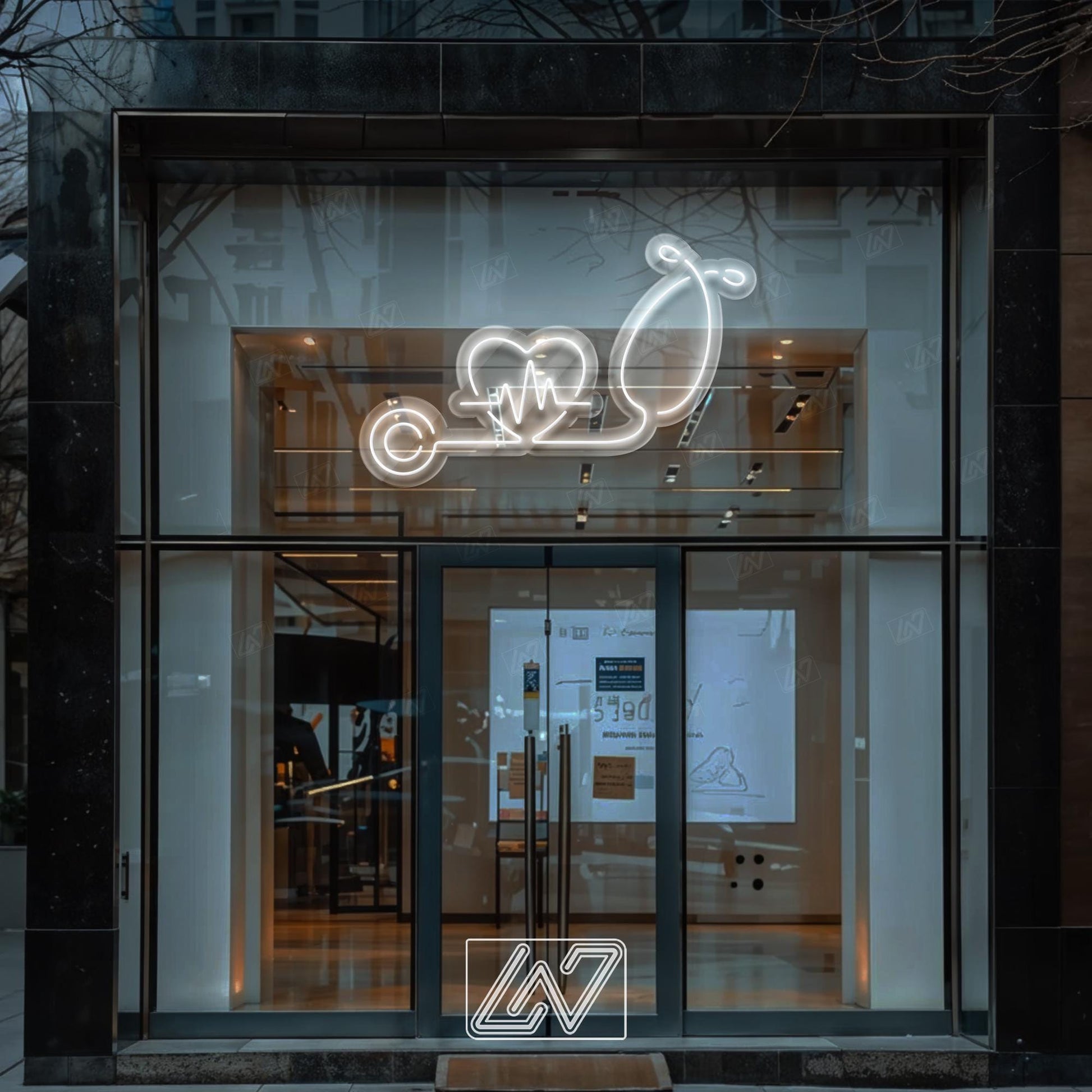 Stethoscope Heartbeat Neon Sign, LED Medical Wall Art for Nurse Doctor Office, Healthcare Clinic Decor, Heart and Pulse Neon Light