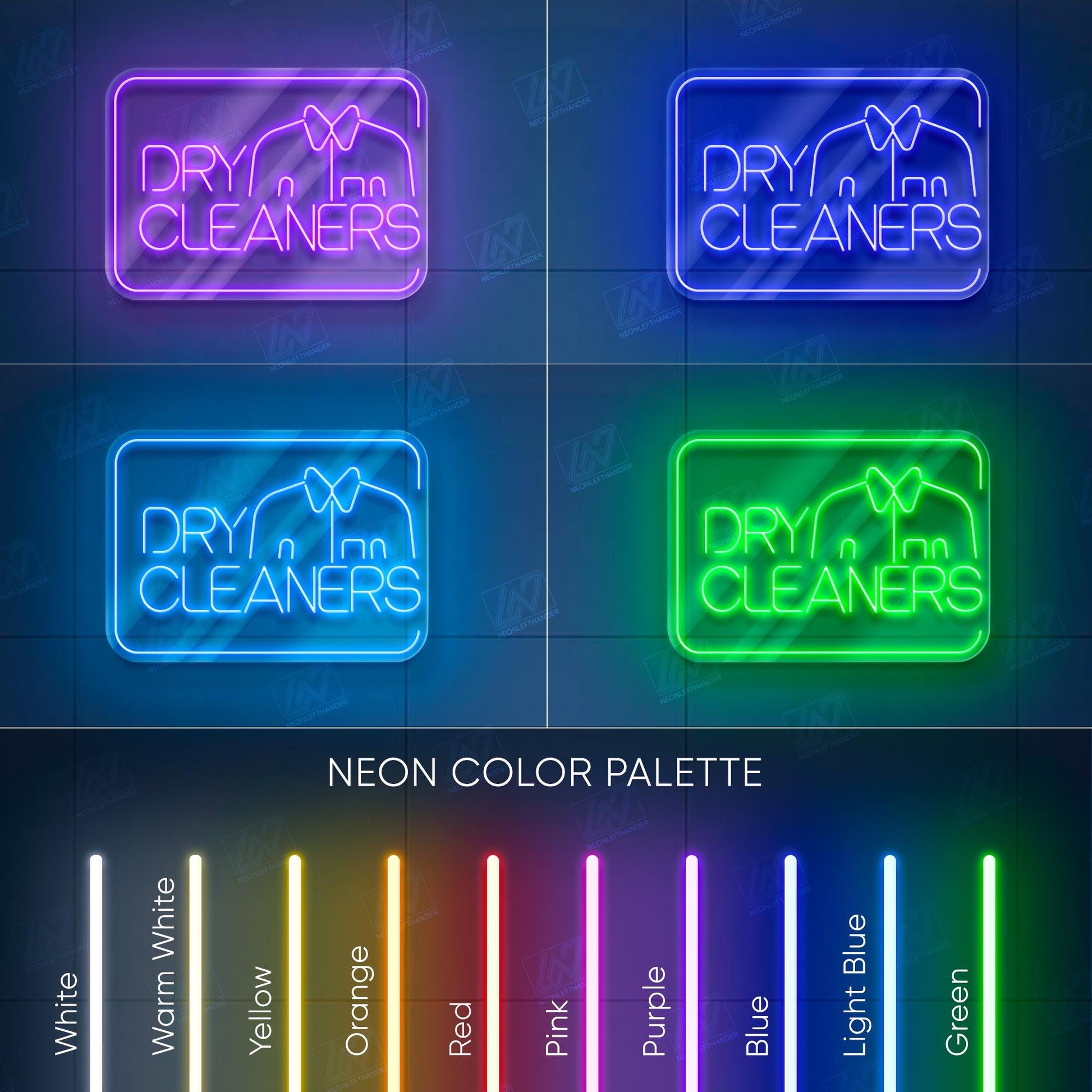 Dry Cleaners Neon Sign LED Light, Bright Laundry Service Wall Decor, Clothing Care Shop Window Sign, Modern Dry Cleaning Store LED Art