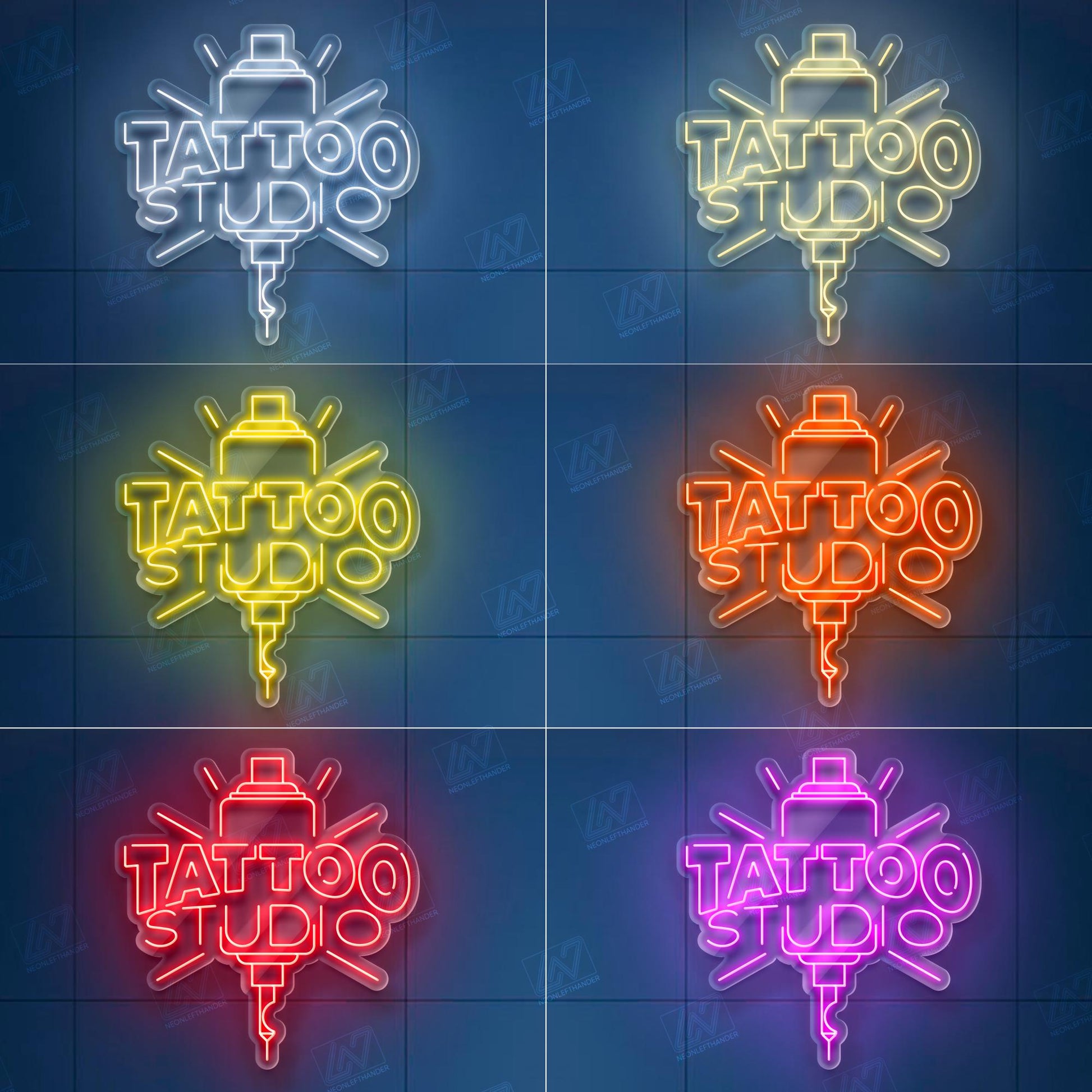 Tattoo Studio Neon Sign LED Wall Light, Bold Ink Parlor Decor for Artists, Shopfront or Tattoo Room, Edgy Urban Tattoo Art Sign