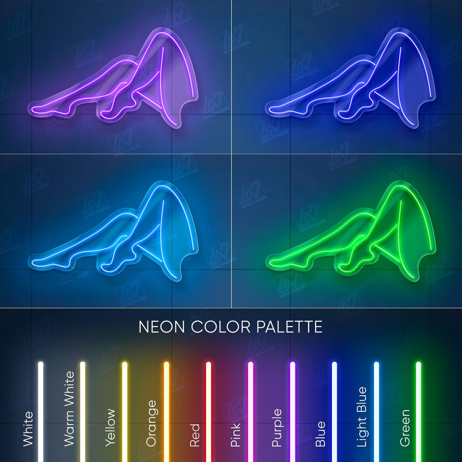 Sexy Woman’s Legs Neon Sign LED Wall Art, Sensual Pin-Up Style Decor for Tattoo Studio, Bar, Lounge or Bold Modern Interior