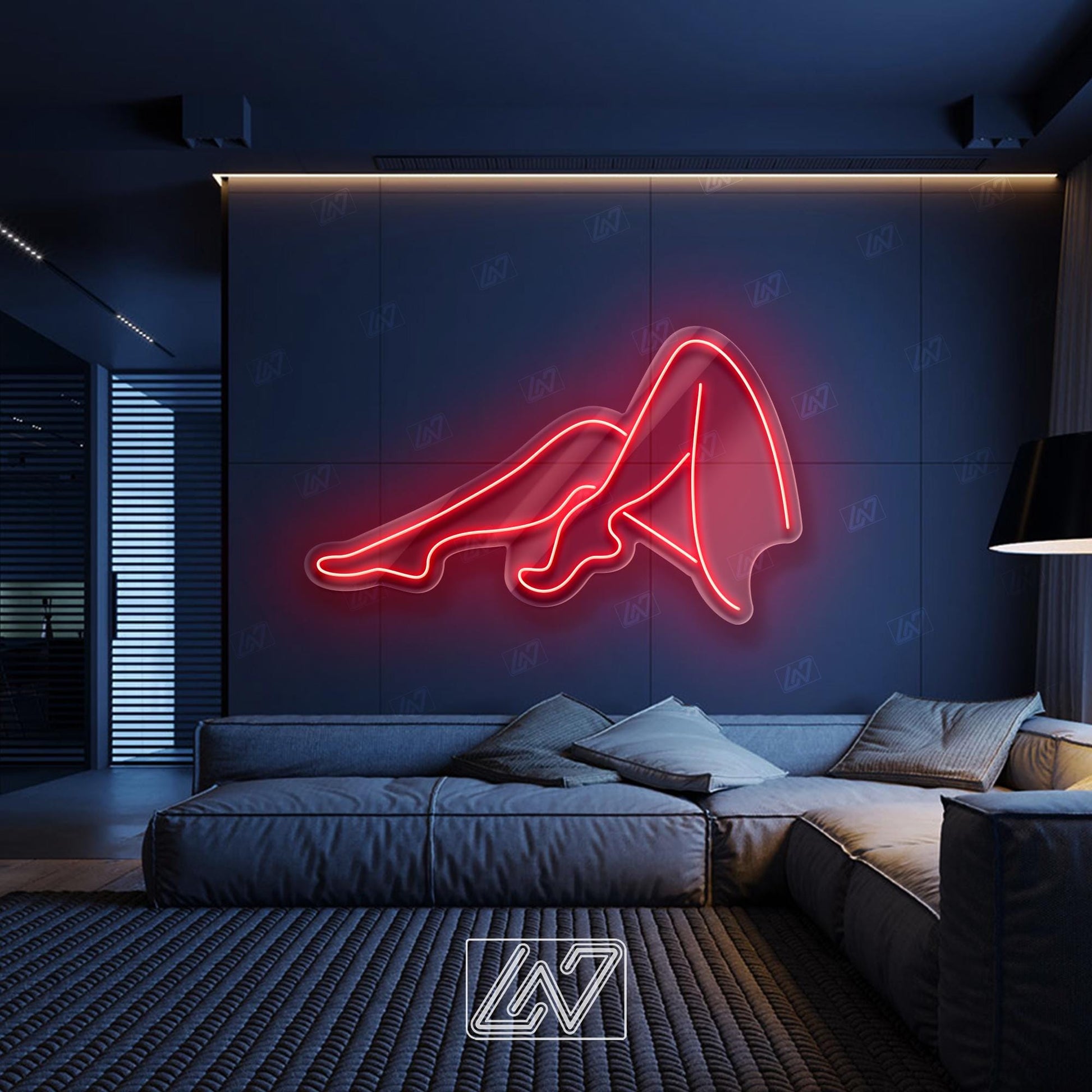 Sexy Woman’s Legs Neon Sign LED Wall Art, Sensual Pin-Up Style Decor for Tattoo Studio, Bar, Lounge or Bold Modern Interior