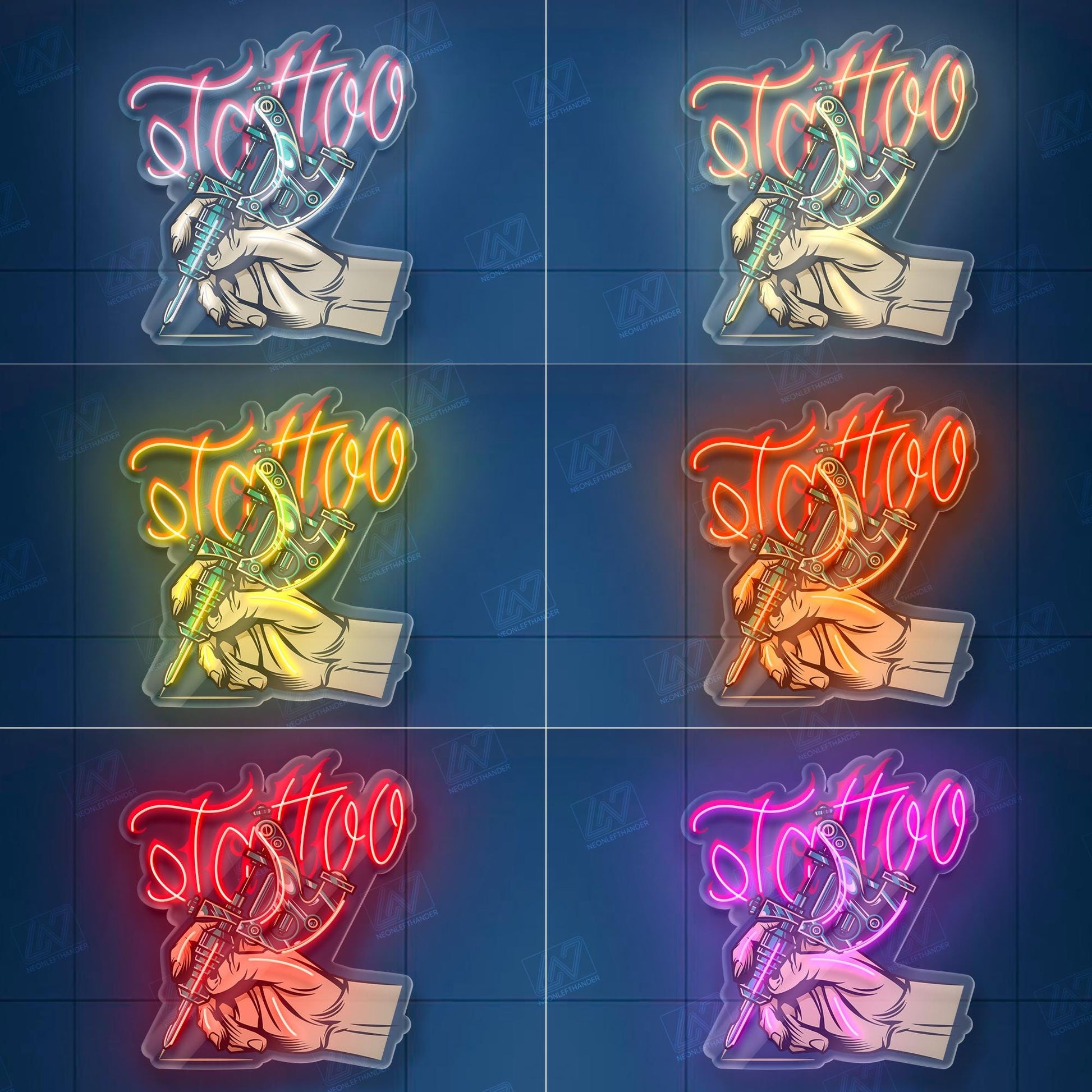 Tattoo Studio Neon Sign LED Wall Light, Bold Ink Parlor Decor for Artists, Shopfront or Tattoo Room, Edgy Urban Tattoo Art Sign