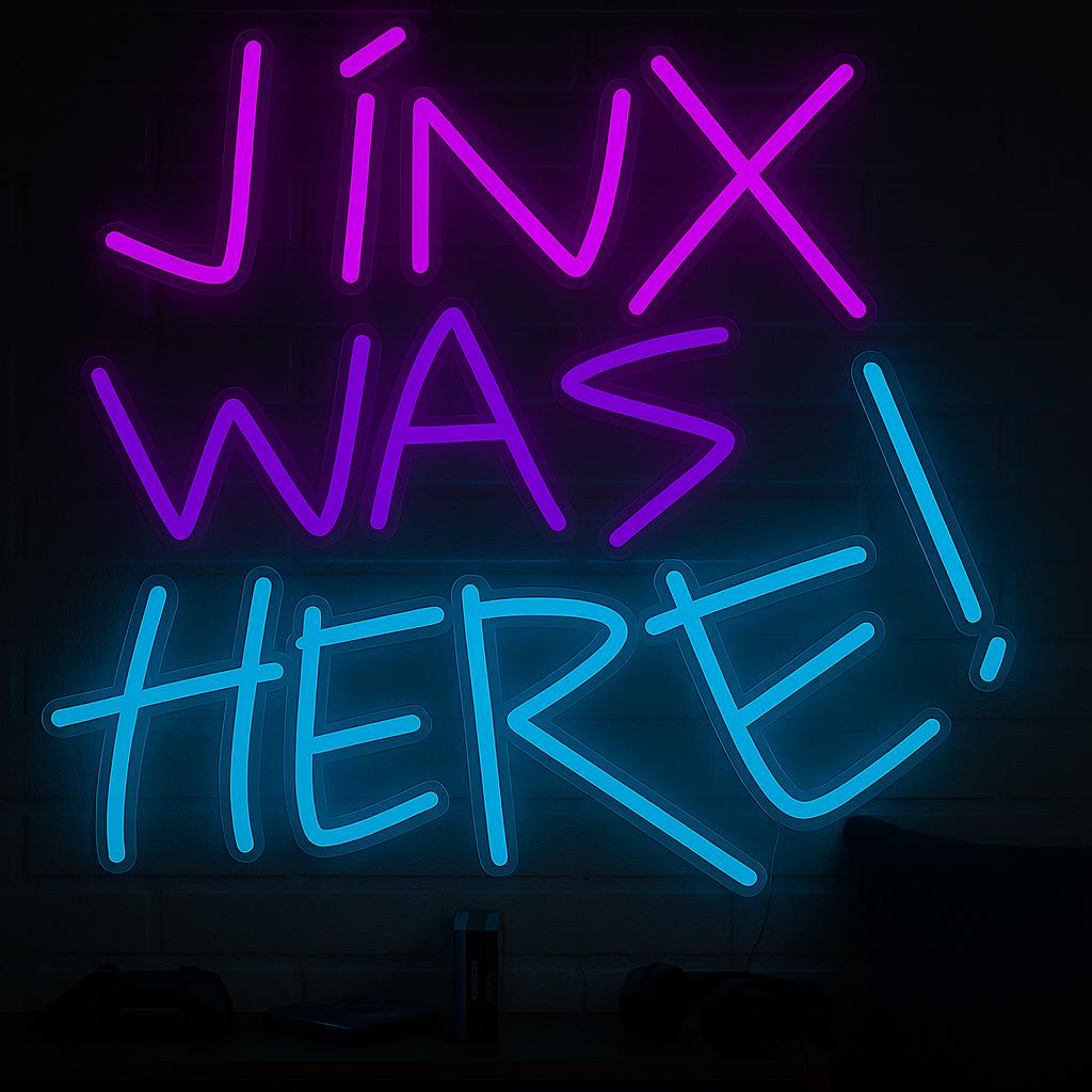 Jinx LED Neon Sign Wall Light, Gamer Room Decor Inspired by Arcane and League of Legends, Bold Anime Vibes for Stream Setup or Bedroom