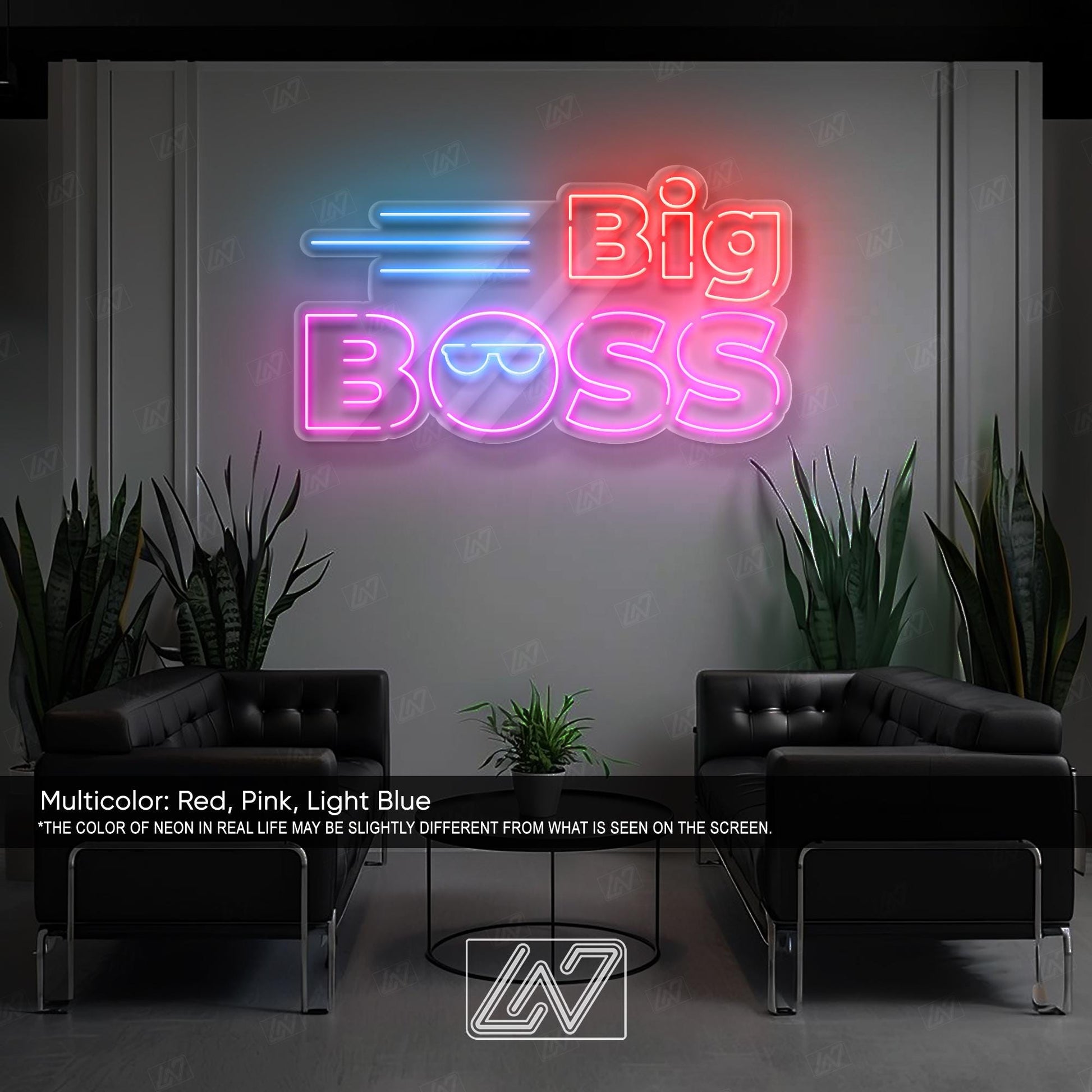 Big Boss LED Neon Sign Wall Light, Bold Statement Decor for Office, Man Cave, Studio or Game Room, Powerful Executive Neon Art
