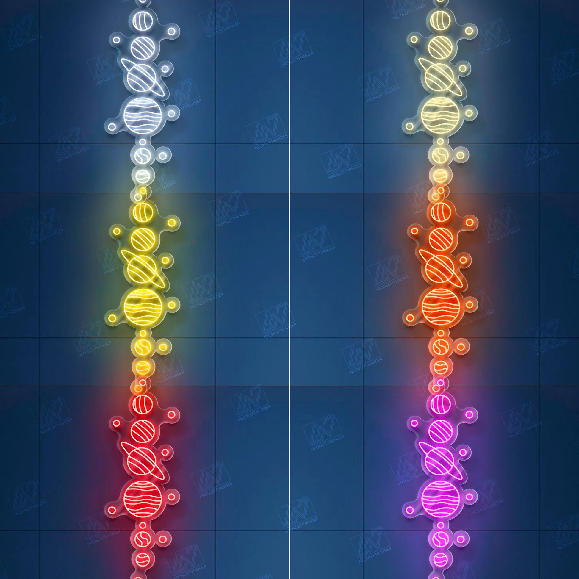 Solar System Neon Sign LED Wall Light, Colorful Planet Space Decor for Kids Room, Astronomy Lover Gift, Galaxy Themed Aesthetic Art