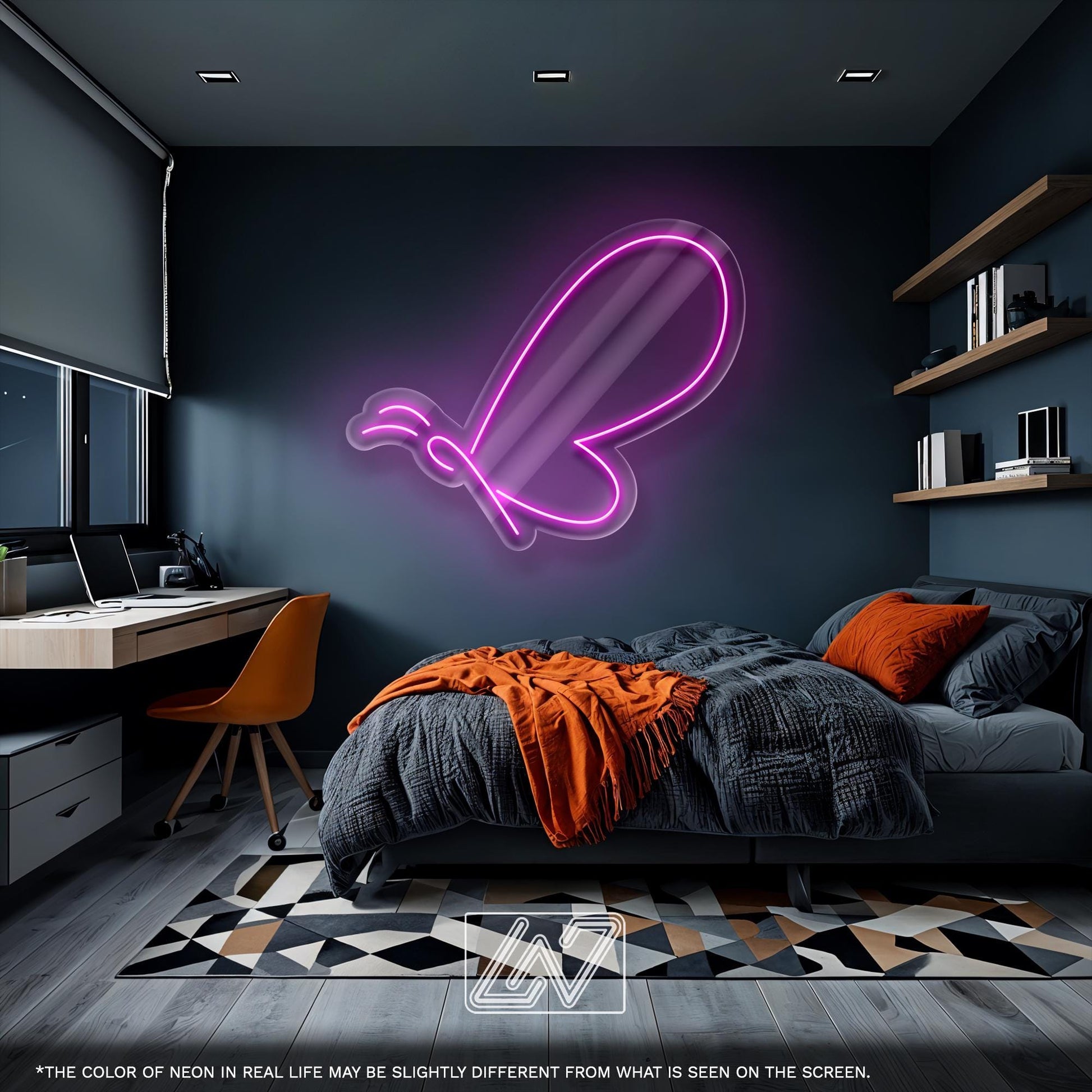 Butterfly LED Neon Sign Wall Light, Elegant Glowing Insect Decor for Bedroom, Living Room or Boho Space, Soft Aesthetic Wall Art