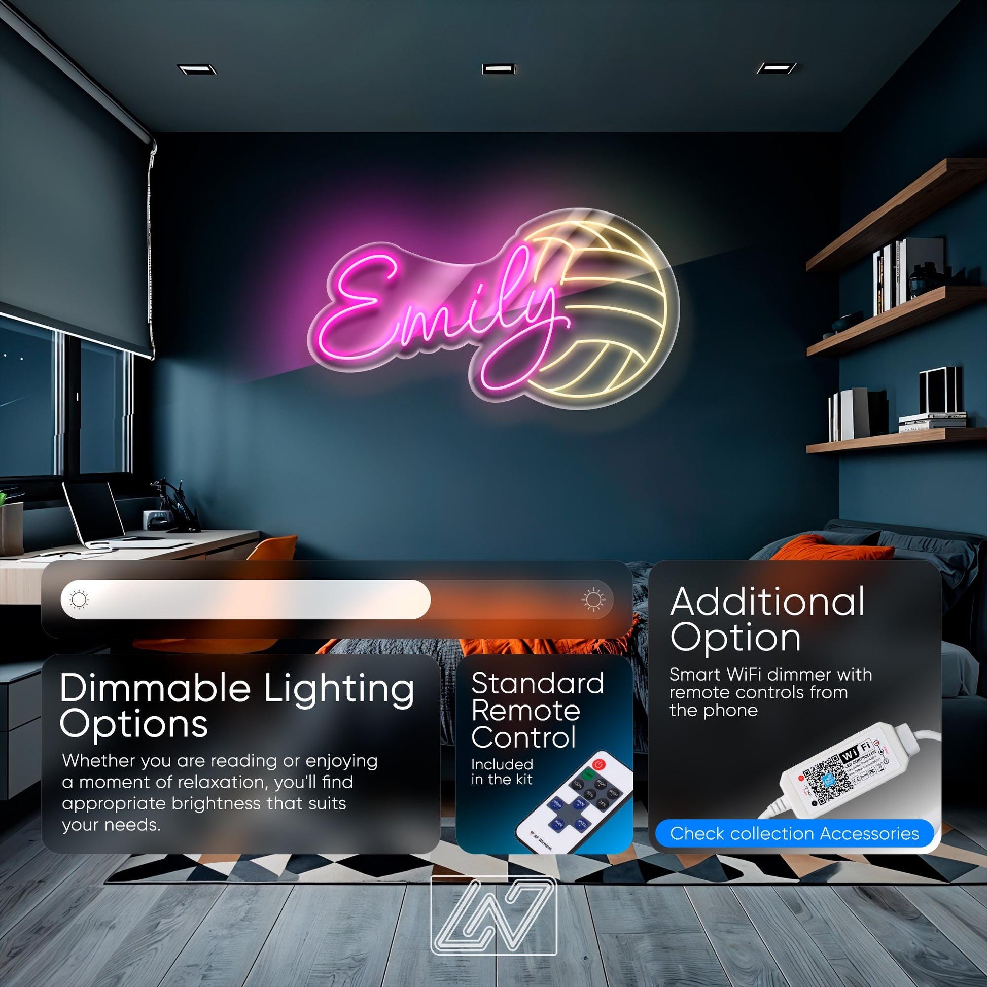 Noted LED Neon Sign Wall Light, Bold Minimalist Quote Decor for Office, Studio, Classroom or Creative Workspace Accent