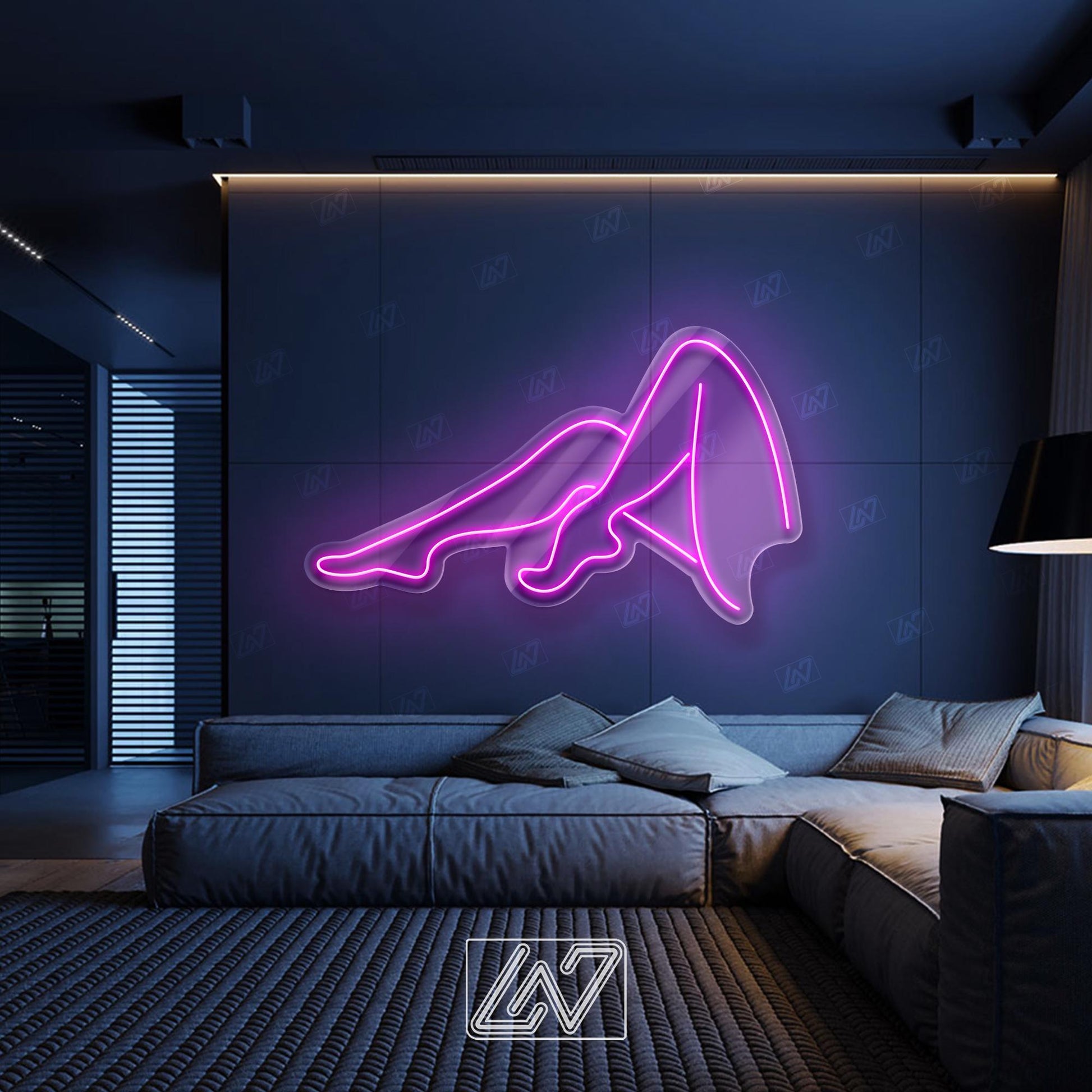 Sexy Woman’s Legs Neon Sign LED Wall Art, Sensual Pin-Up Style Decor for Tattoo Studio, Bar, Lounge or Bold Modern Interior
