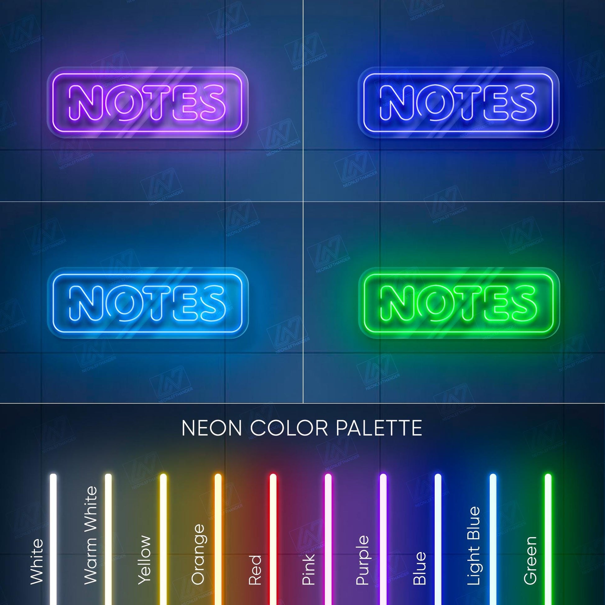 Noted LED Neon Sign Wall Light, Bold Minimalist Quote Decor for Office, Studio, Classroom or Creative Workspace Accent