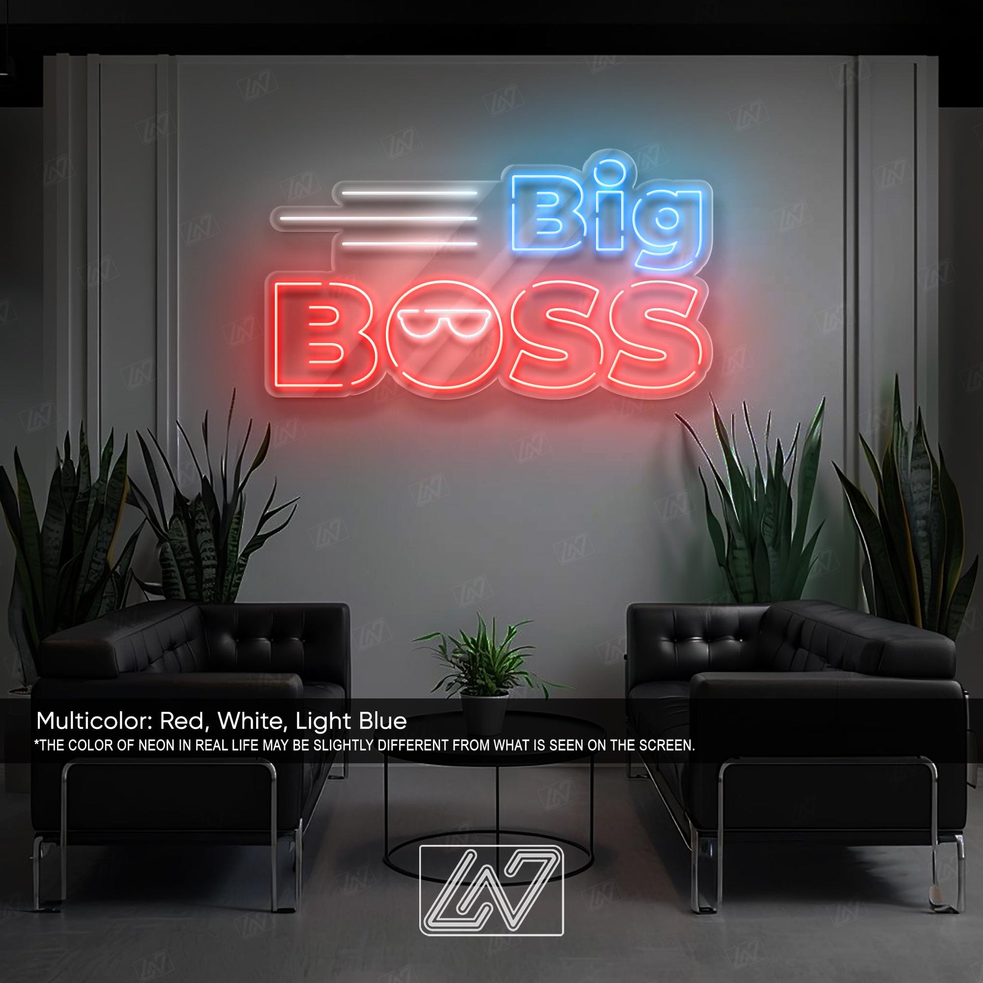 Big Boss LED Neon Sign Wall Light, Bold Statement Decor for Office, Man Cave, Studio or Game Room, Powerful Executive Neon Art