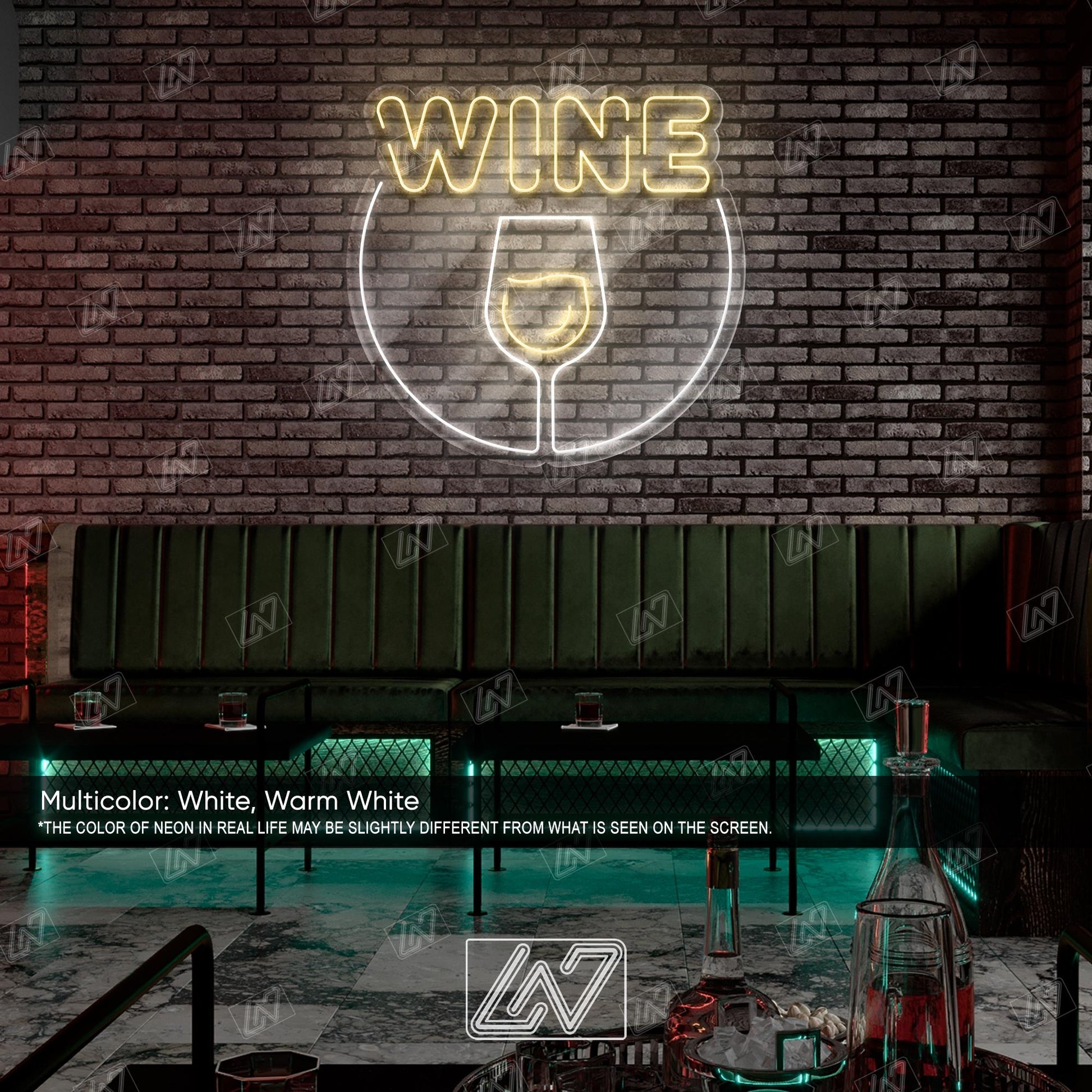 Wine LED Neon Sign Wall Light, Elegant Bar and Kitchen Decor for Wine Lovers, Glowing Grapes and Glass Art for Lounge or Cellar