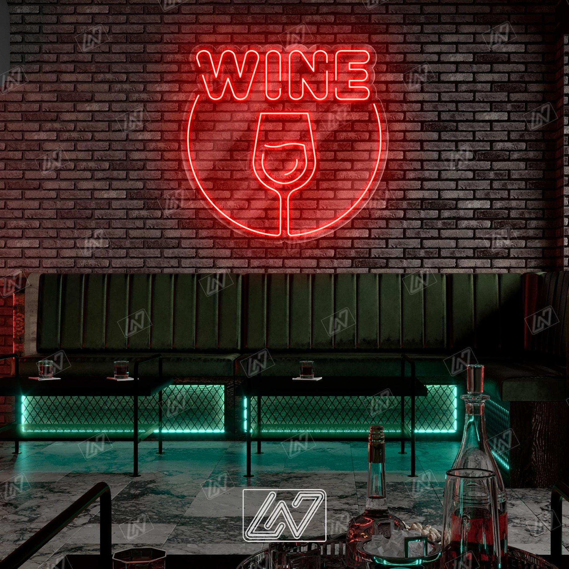 Wine LED Neon Sign Wall Light, Elegant Bar and Kitchen Decor for Wine Lovers, Glowing Grapes and Glass Art for Lounge or Cellar