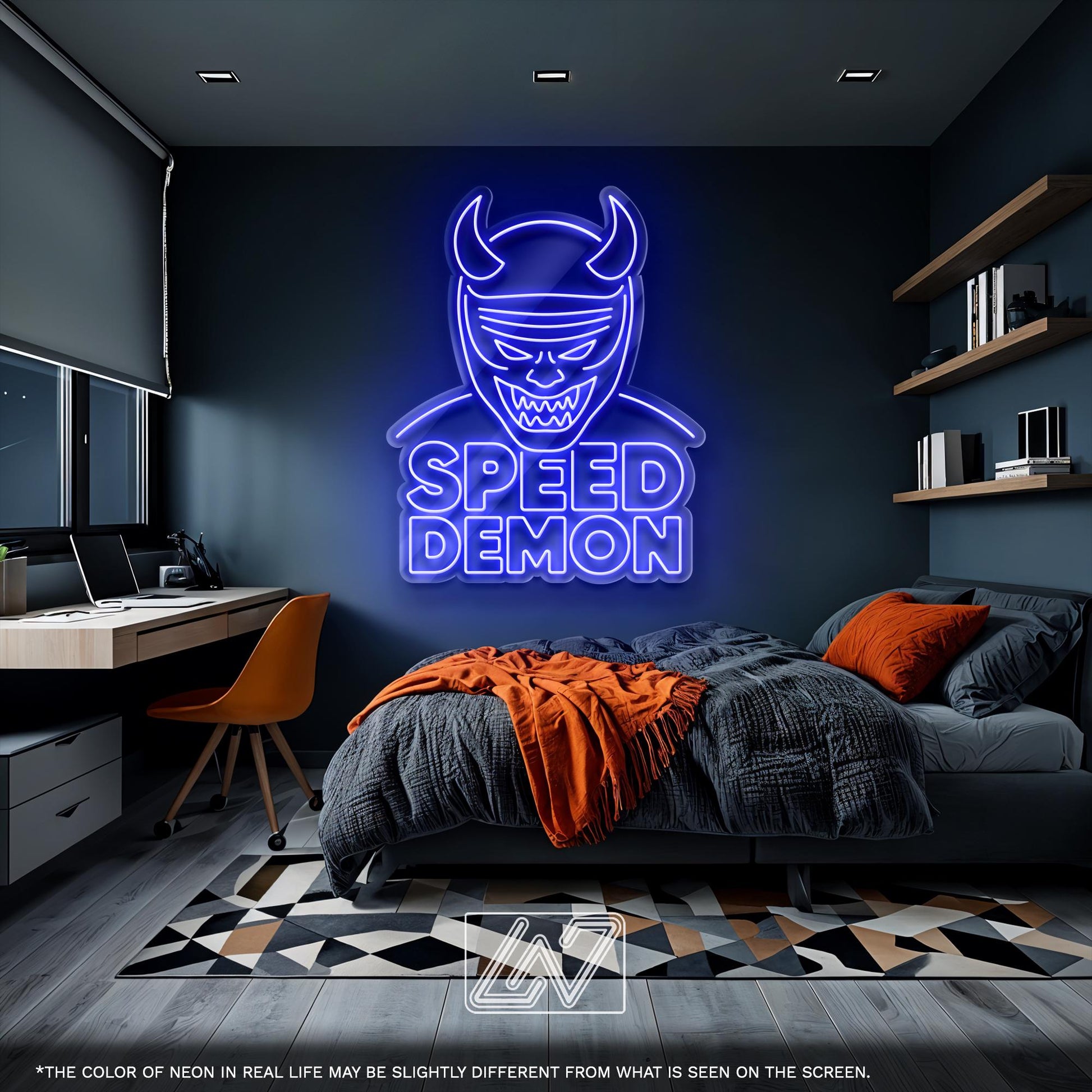 Speed Demon LED Neon Sign – Wall Light with Car Design for Garage, Man Cave or Racing Room, Perfect Gift for Drift Fans and Car Enthusiasts