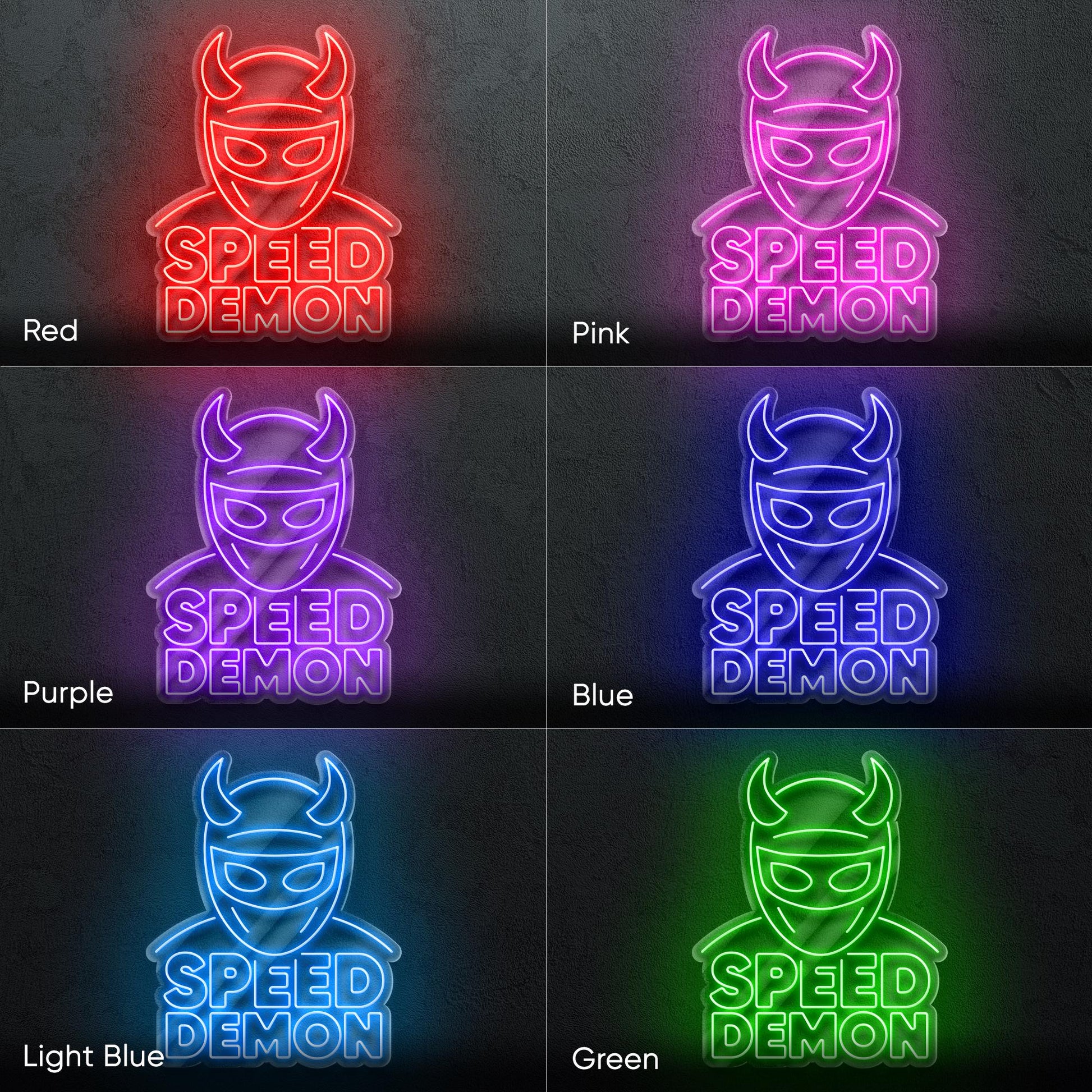 Speed Demon LED Neon Sign – Wall Light with Car Design for Garage, Man Cave or Racing Room, Perfect Gift for Drift Fans and Car Enthusiasts
