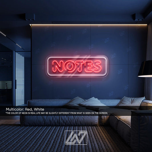 Noted LED Neon Sign Wall Light, Bold Minimalist Quote Decor for Office, Studio, Classroom or Creative Workspace Accent