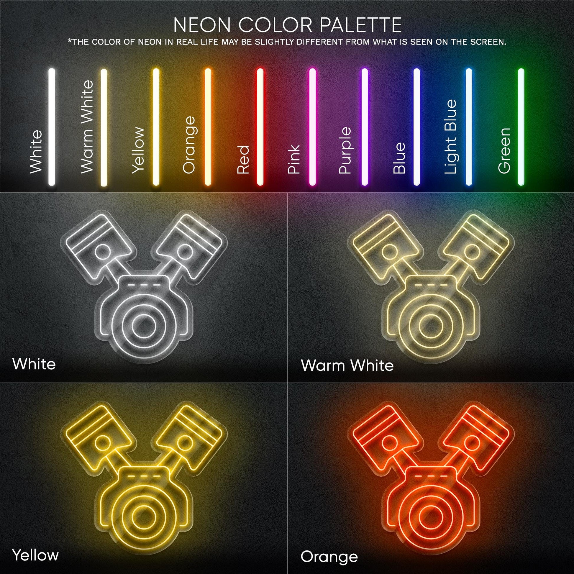 Engine LED Neon Sign with Car Design – Wall Light for Garage, Auto Workshop or Man Cave, Perfect Gift for Car Lovers and Tuning Fans