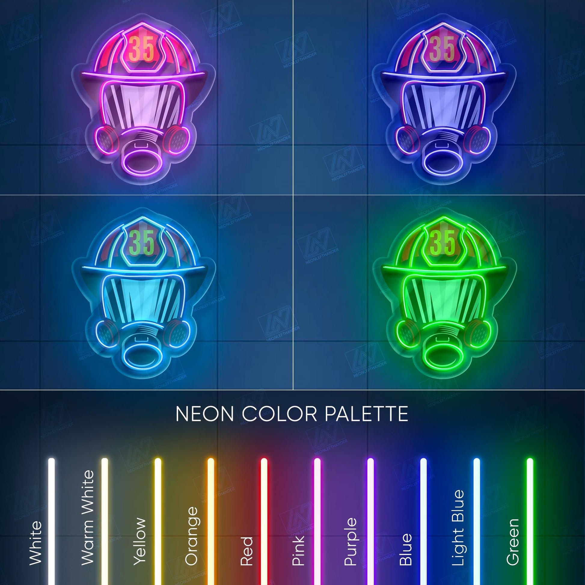 Firefighter Helmet LED Neon Sign – Wall Light for Fire Station, Office or Man Cave, Perfect Gift for Firefighters and First Responders