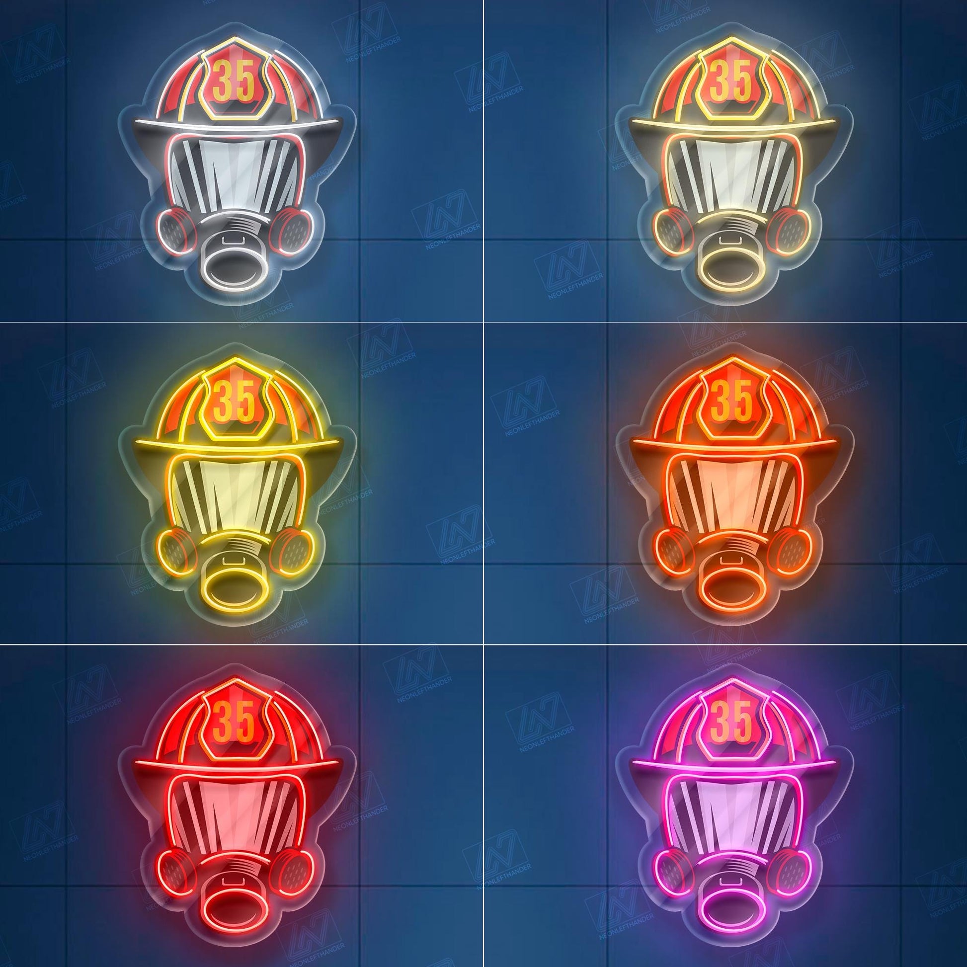 Firefighter Helmet LED Neon Sign – Wall Light for Fire Station, Office or Man Cave, Perfect Gift for Firefighters and First Responders