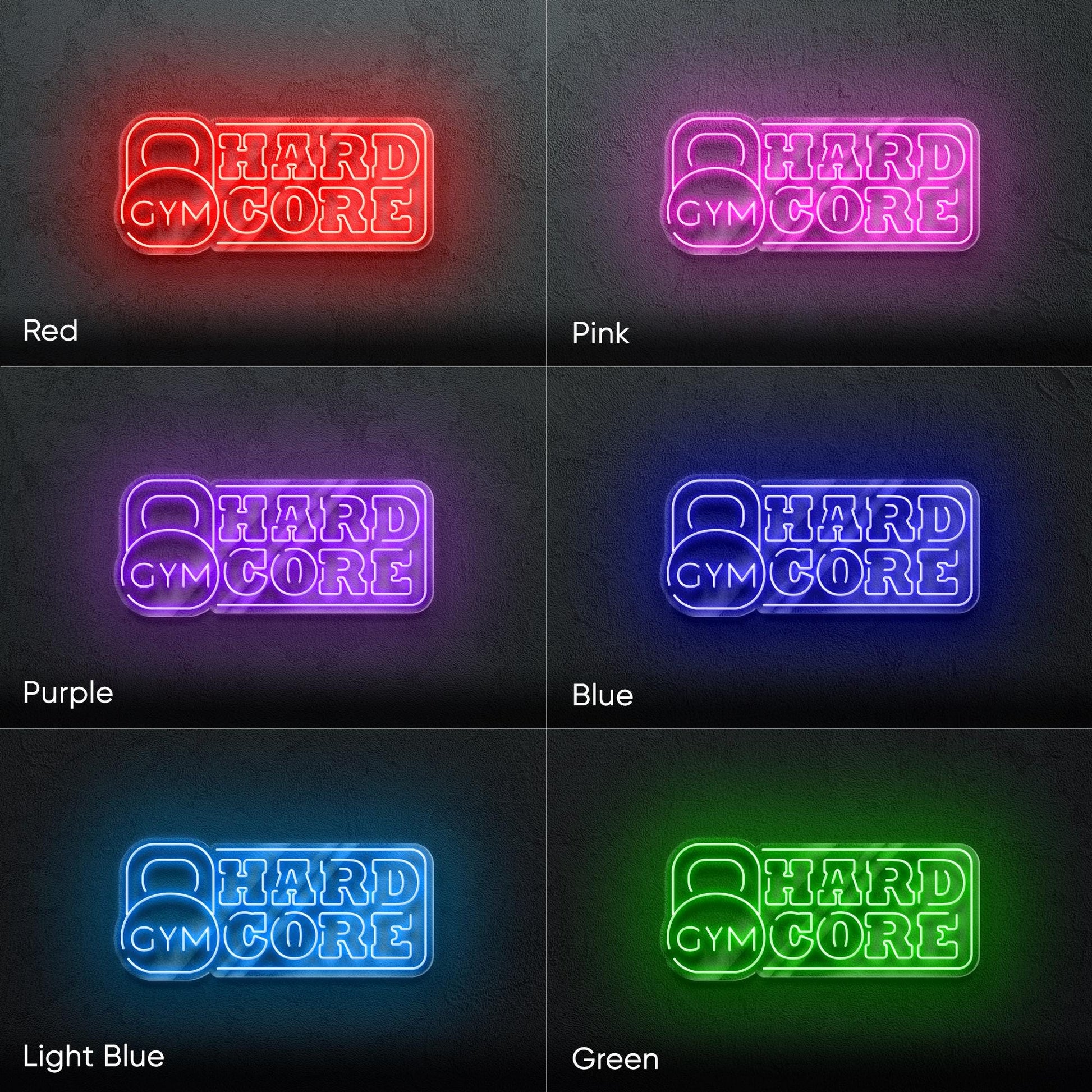 Gym Hard Core LED Neon Sign – Bold Wall Light for Hardcore Training Rooms, Home Gym or Fitness Studio, Perfect Gift for Serious Athletes