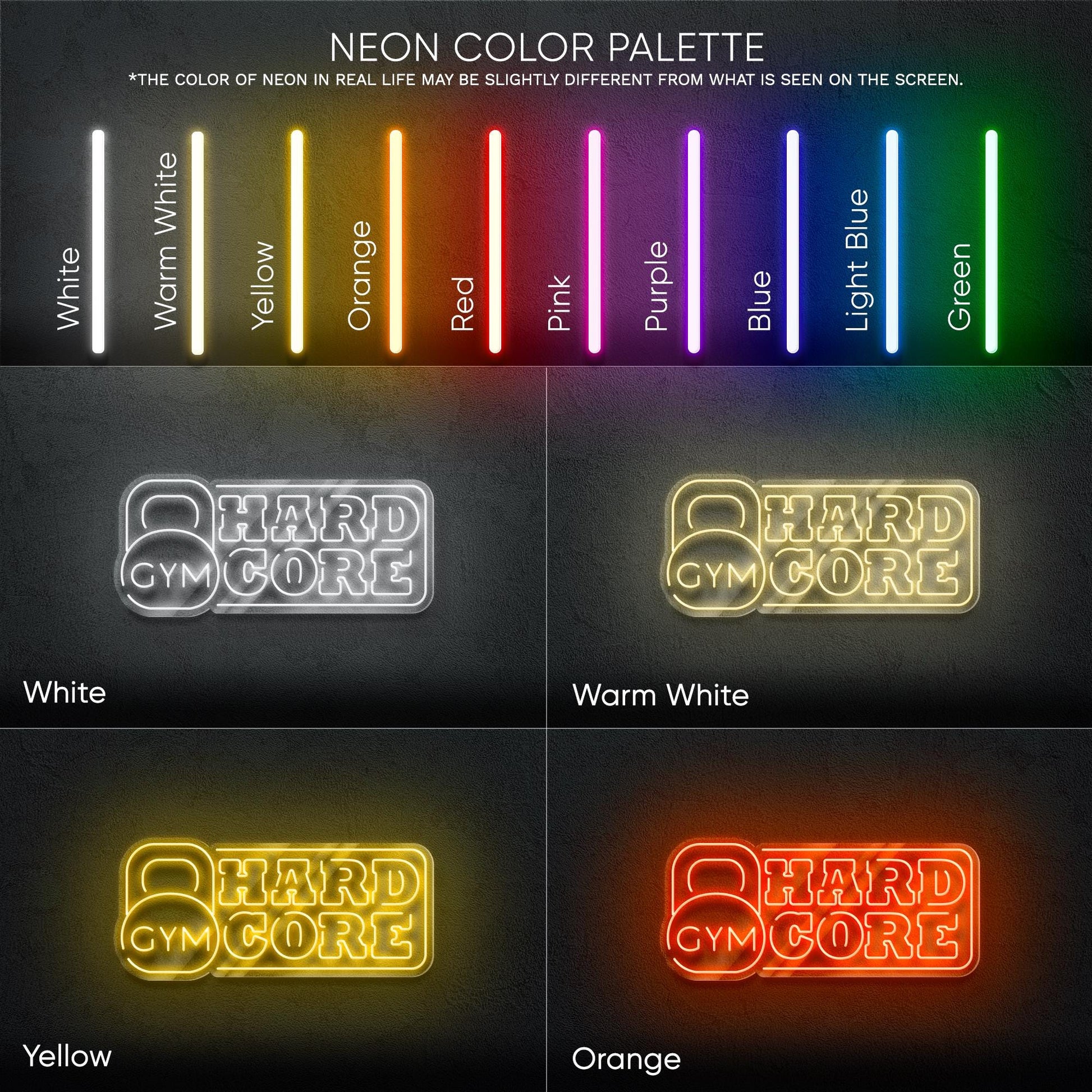 Gym Hard Core LED Neon Sign – Bold Wall Light for Hardcore Training Rooms, Home Gym or Fitness Studio, Perfect Gift for Serious Athletes