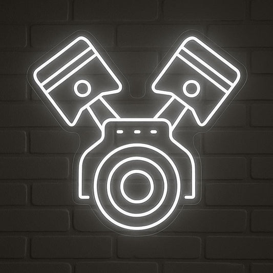 Engine LED Neon Sign with Car Design – Wall Light for Garage, Auto Workshop or Man Cave, Perfect Gift for Car Lovers and Tuning Fans