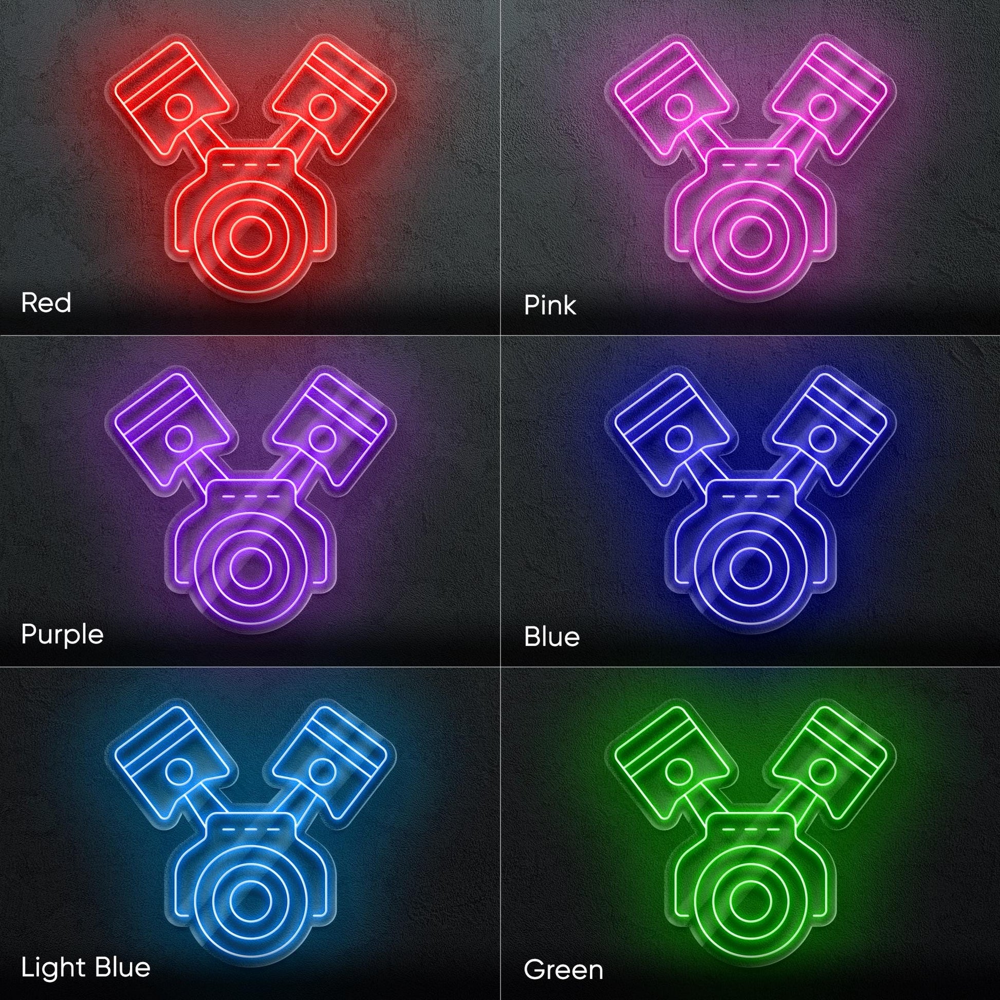 Engine LED Neon Sign with Car Design – Wall Light for Garage, Auto Workshop or Man Cave, Perfect Gift for Car Lovers and Tuning Fans