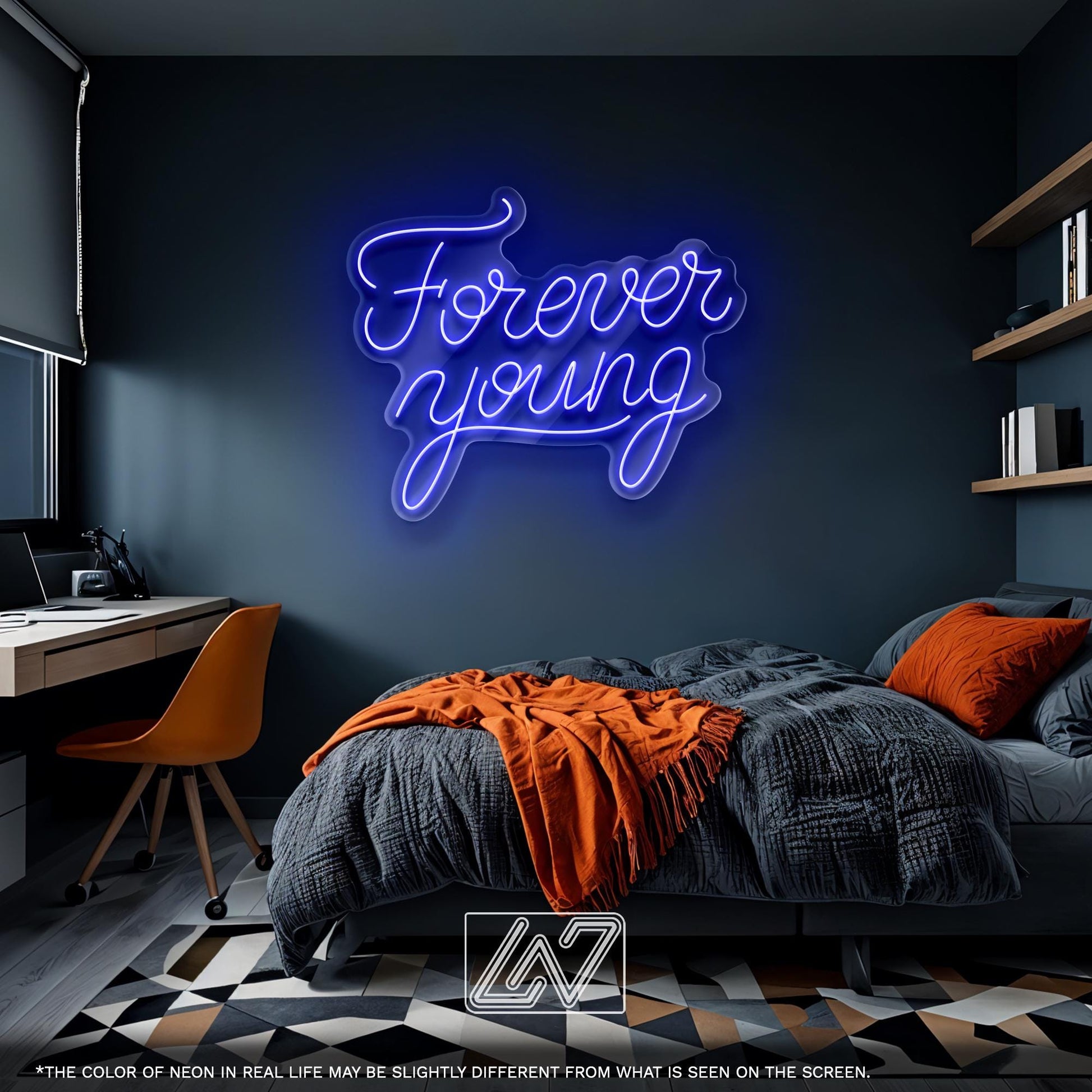 Forever Young LED Neon Sign – Stylish Wall Light for Bedroom, Studio or Living Room, Perfect Gift for Dreamers, Teens and Aesthetic Lovers