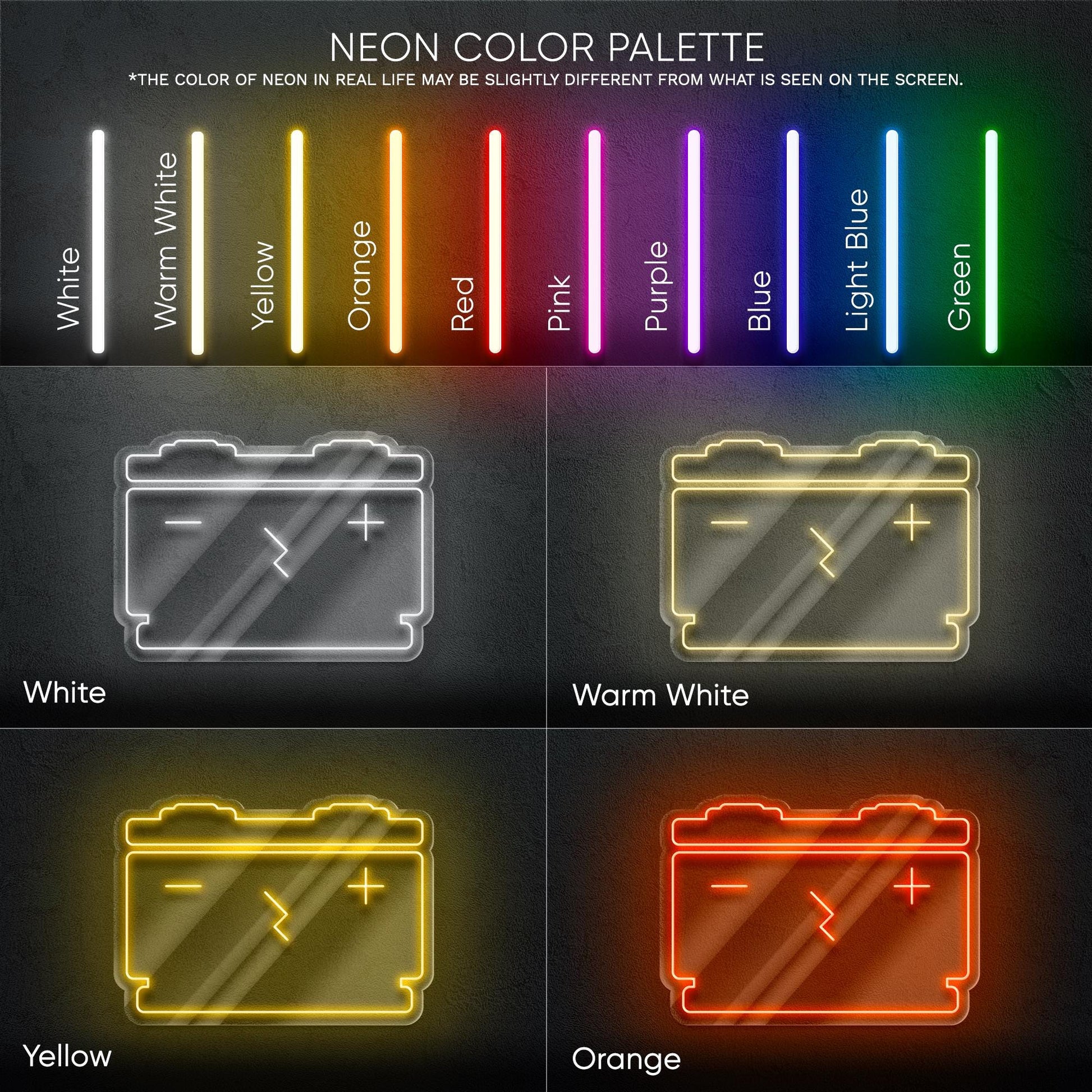 Car Battery LED Neon Sign