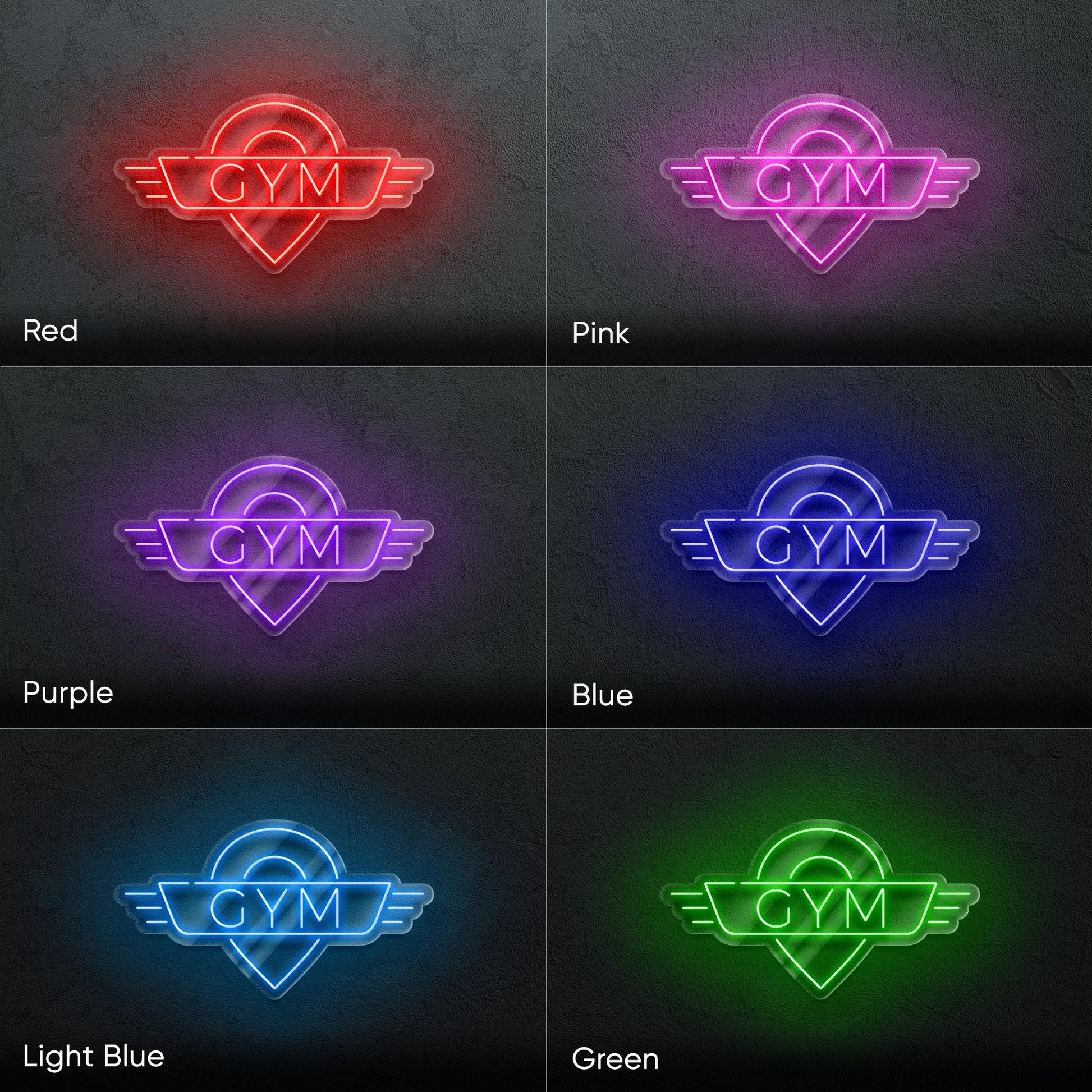 Gym LED Neon Sign – Motivational Wall Light for Home Gym, Fitness Studio or Workout Room, Perfect Gift for Athletes and Gym Lovers