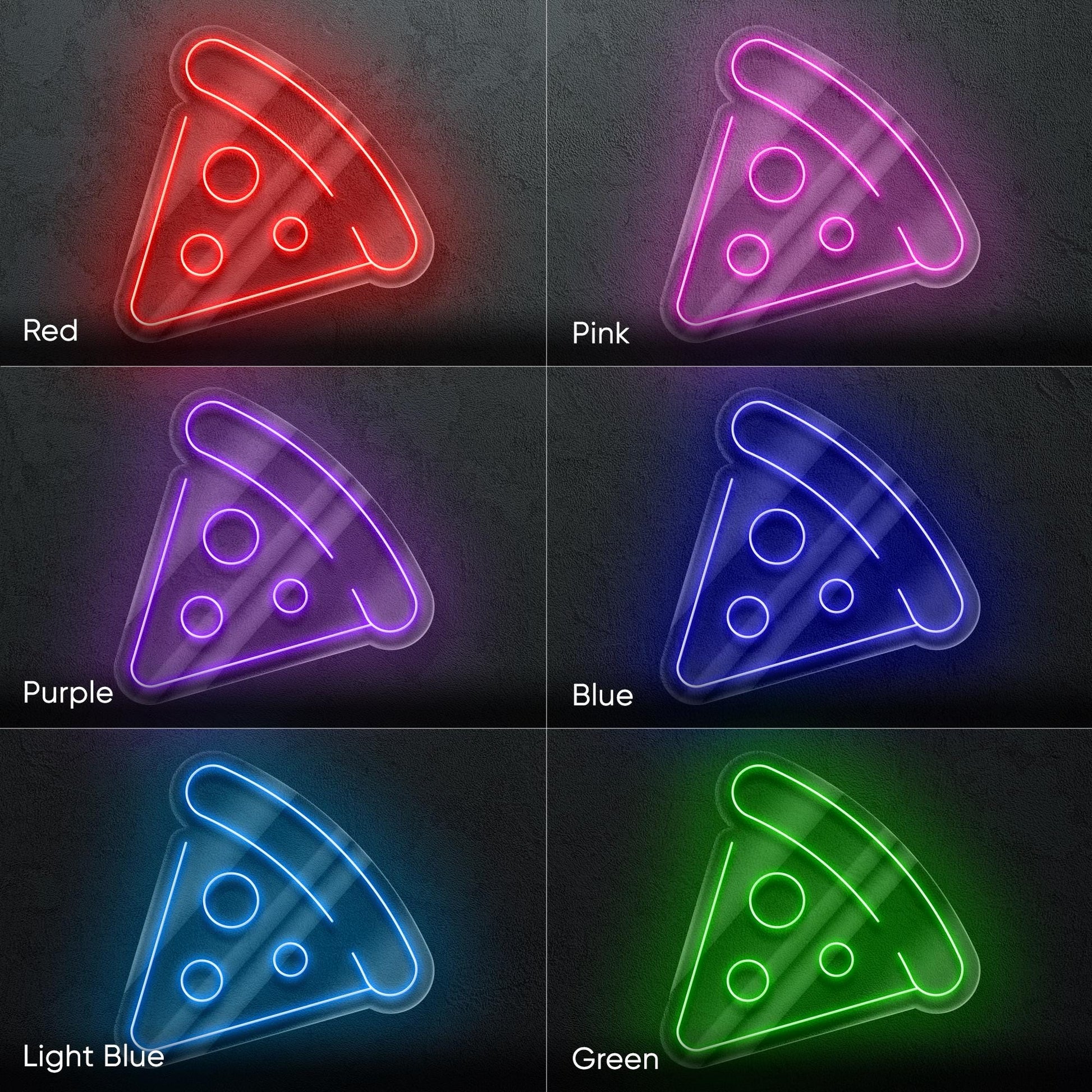 Pizza Slice Neon Sign – LED Wall Light for Pizzerias, Kitchens, Game Rooms or Food Stands – Perfect Gift for Pizza Lovers