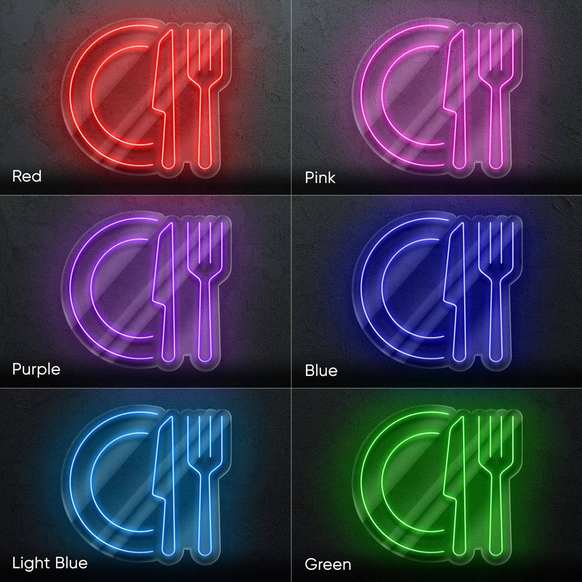 Knife and Fork Neon Sign – LED Wall Light for Restaurants, Cafés, Kitchen Decor – Ideal for Chefs, Foodies, and Culinary Lovers