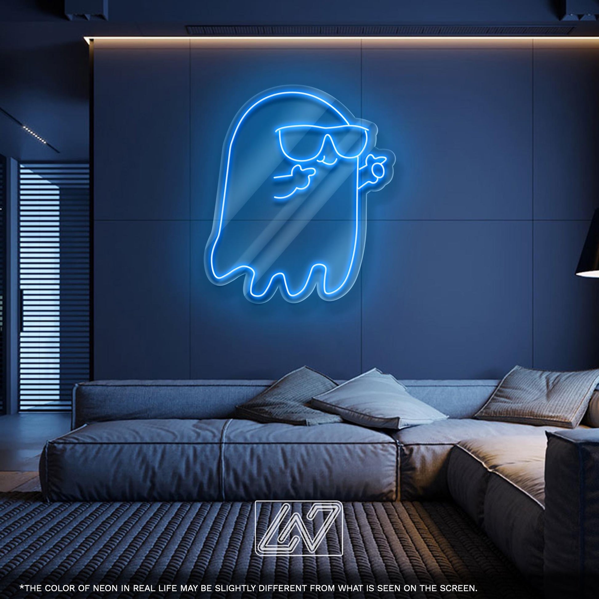 Cool Ghost LED Neon Sign – Funny Wall Light for Halloween, Kids Room, Game Zone or Party Decor, Perfect Gift for Fun and Spooky Vibes