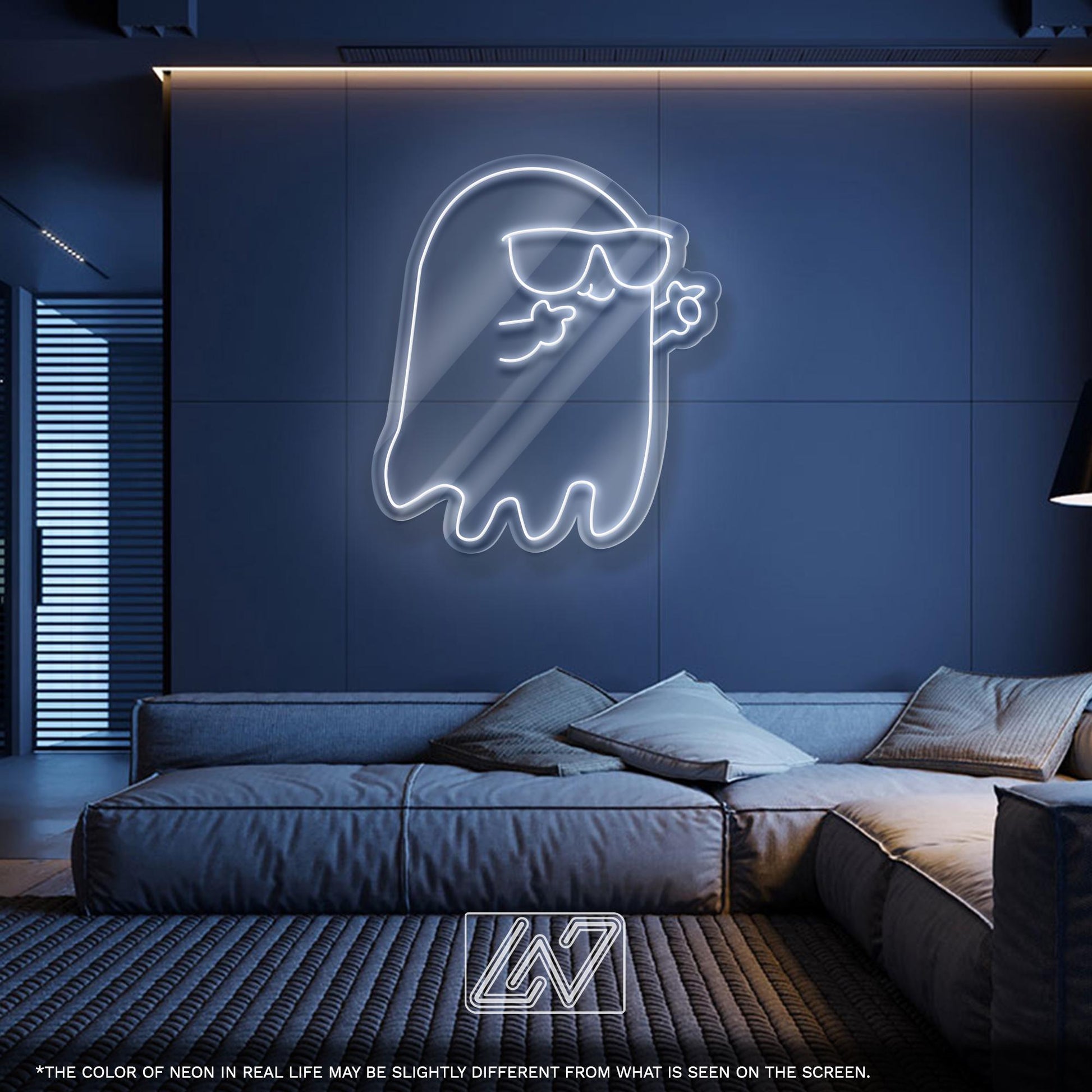 Cool Ghost LED Neon Sign – Funny Wall Light for Halloween, Kids Room, Game Zone or Party Decor, Perfect Gift for Fun and Spooky Vibes