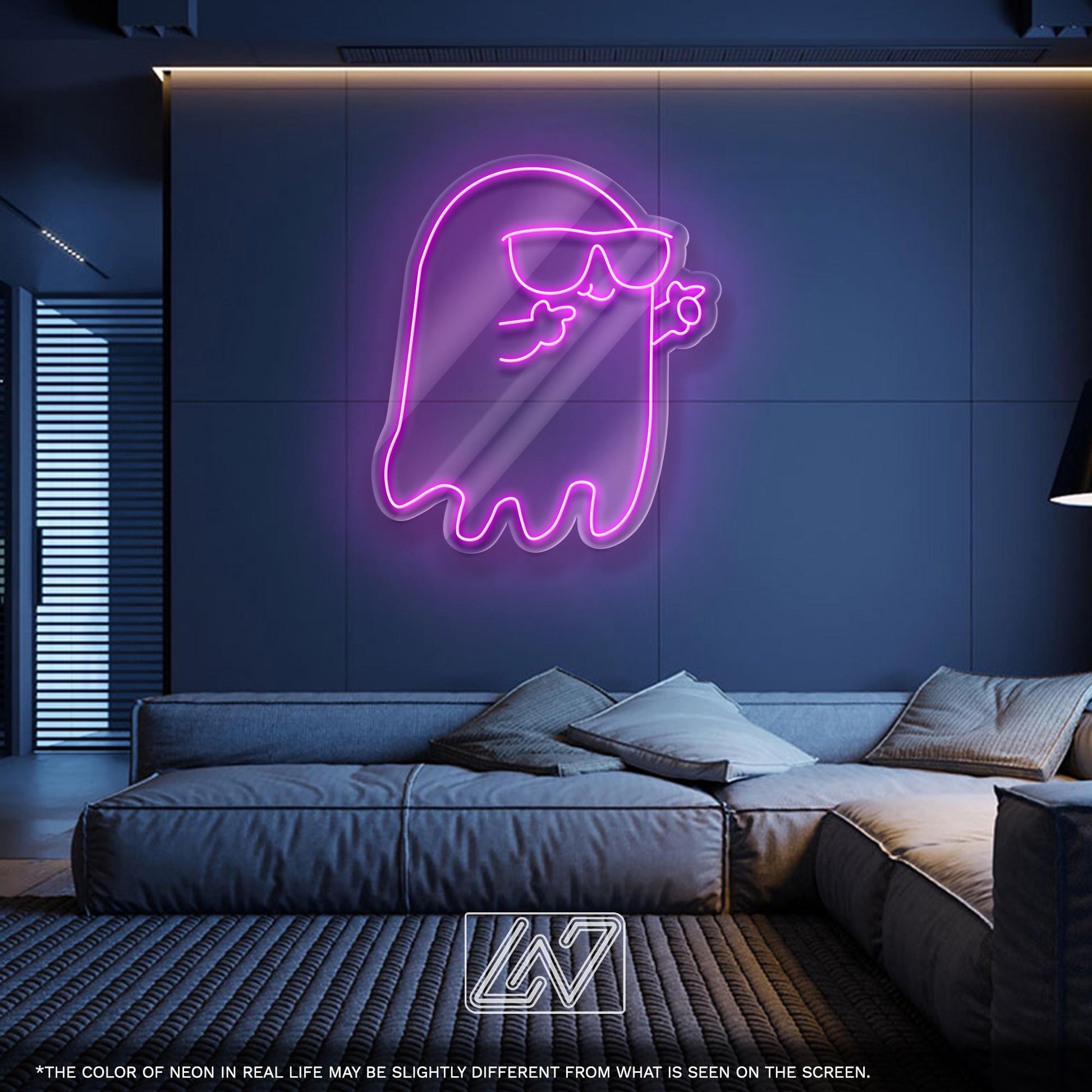 Cool Ghost LED Neon Sign – Funny Wall Light for Halloween, Kids Room, Game Zone or Party Decor, Perfect Gift for Fun and Spooky Vibes