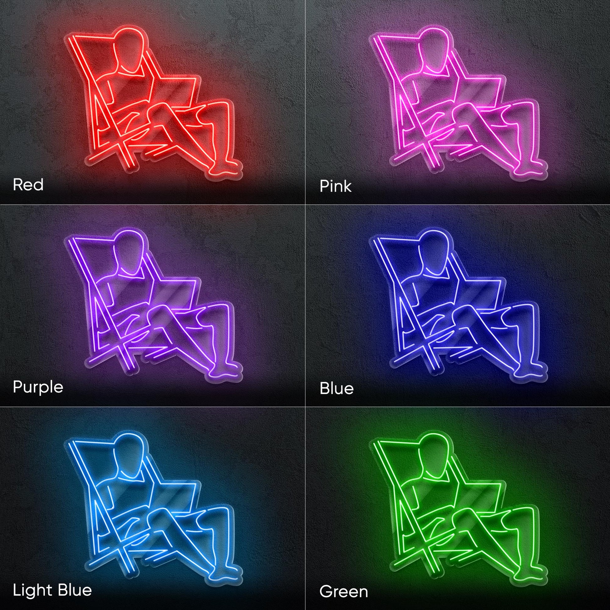 LED Neon Sign Man on Chair with Laptop – Unique Wall Light for Workspace, Studio, Gamer Room or Home Office, Gift for Remote Workers